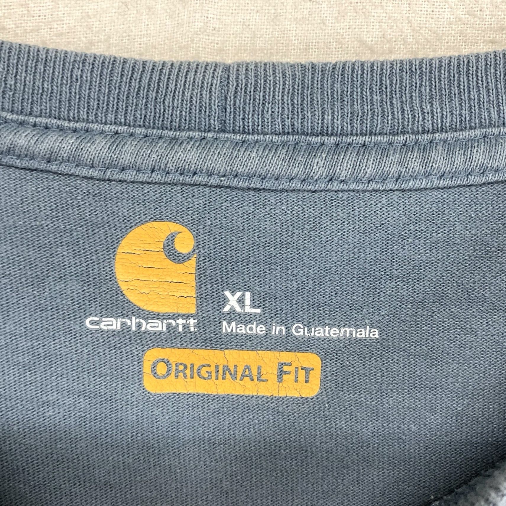 Carhartt Carhartt T-Shirt Men XL Long Sleeve Crew Neck All Cotton Light Blue Logo Solid Vintage? No. Size US XL / EU 56 / 4 - 3 Thumbnail