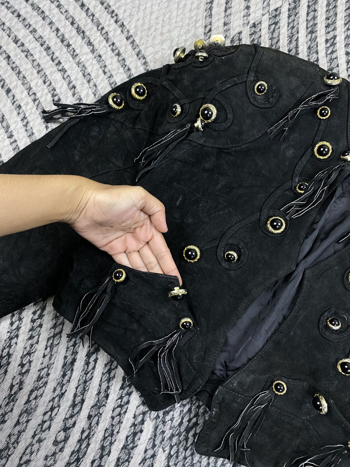 Seditionaries Vintage Gacca Donna Cropped Punk Style LeatherJacket Size M / US 6-8 / IT 42-44 - 6 Thumbnail