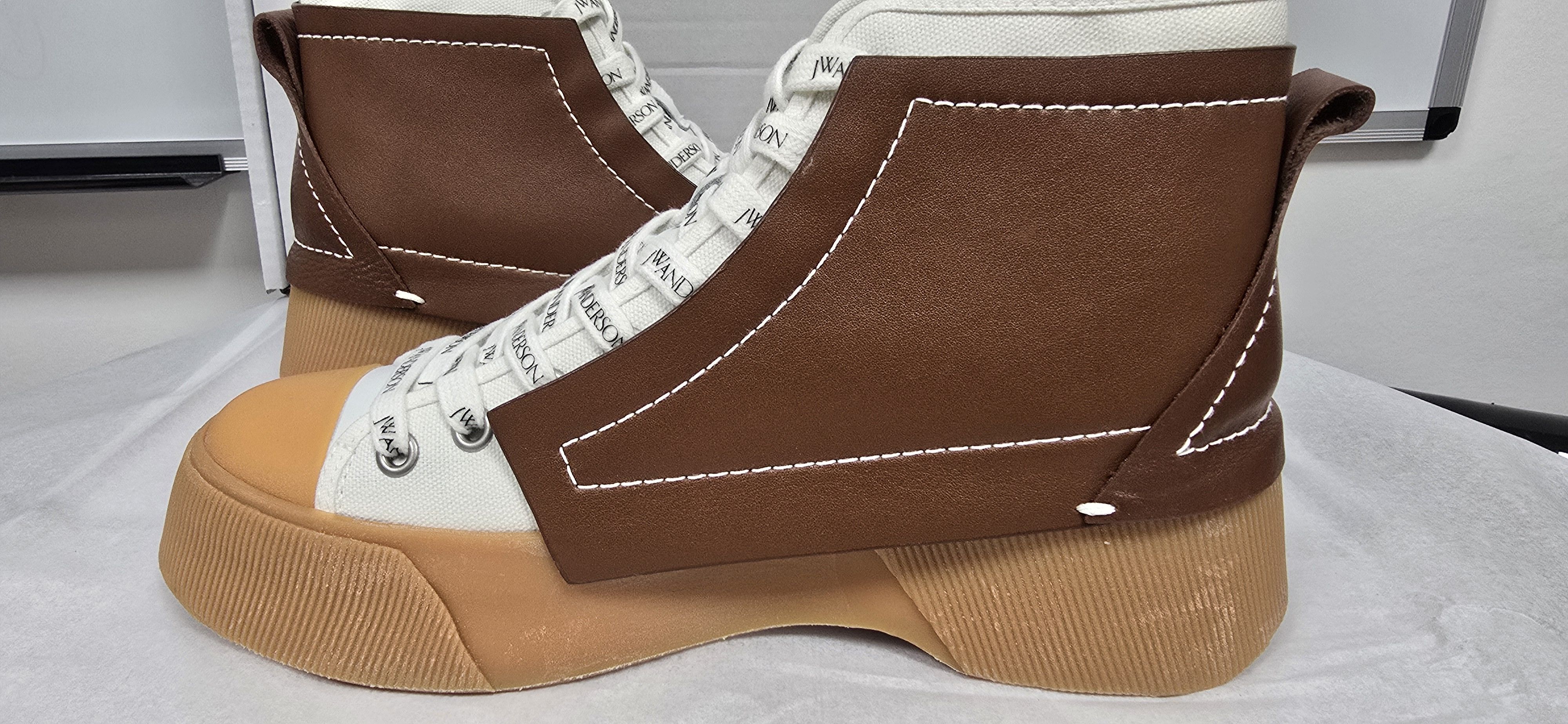 JW Anderson High Top Platform Sneakers White Brown RRP $450 Size US 9 / IT 39 - 7 Thumbnail