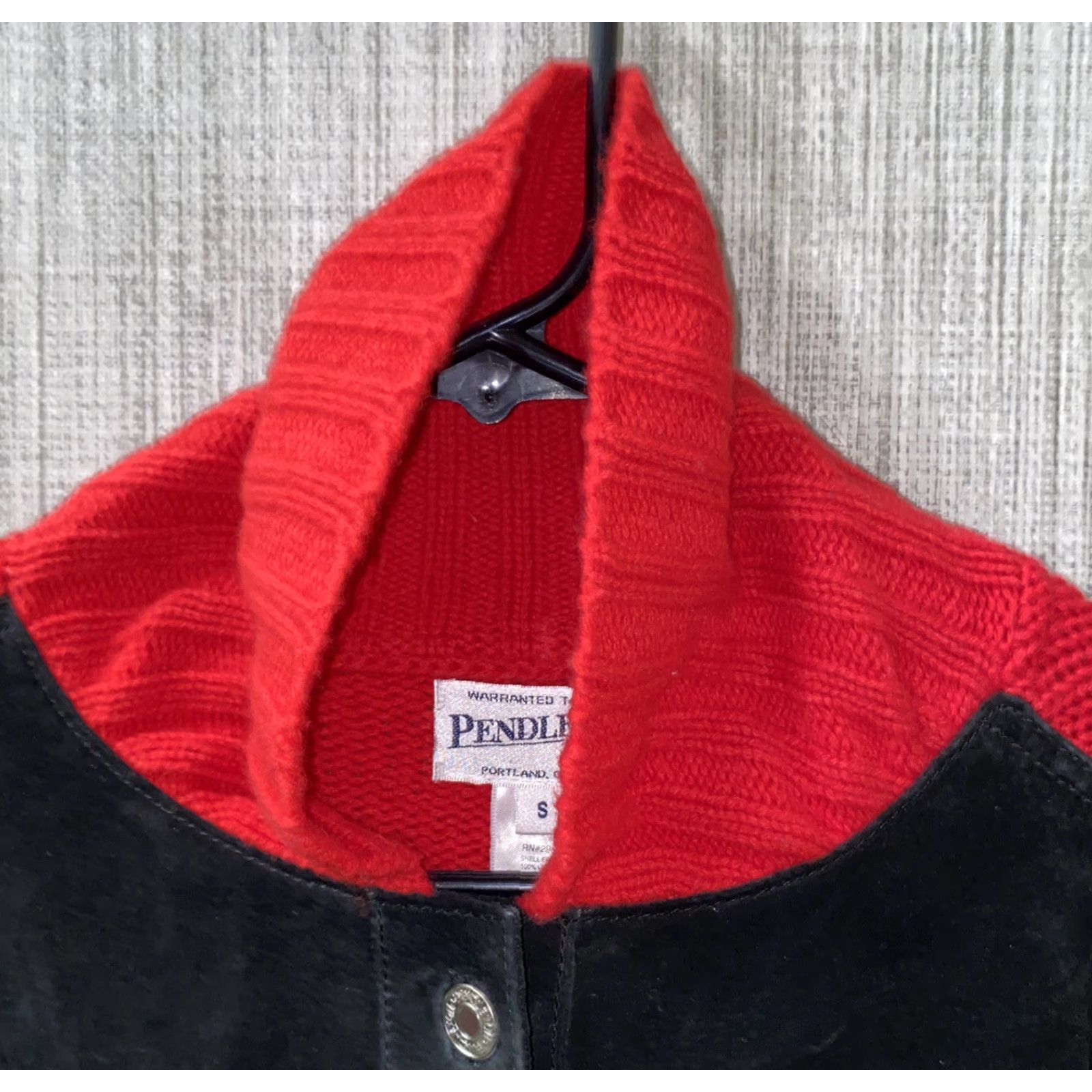 Pendleton Pendleton Jacket Womens Red/Black Leather Button Front Aztec Southwest Casual Size S Size S / US 4 / IT 40 - 4 Thumbnail