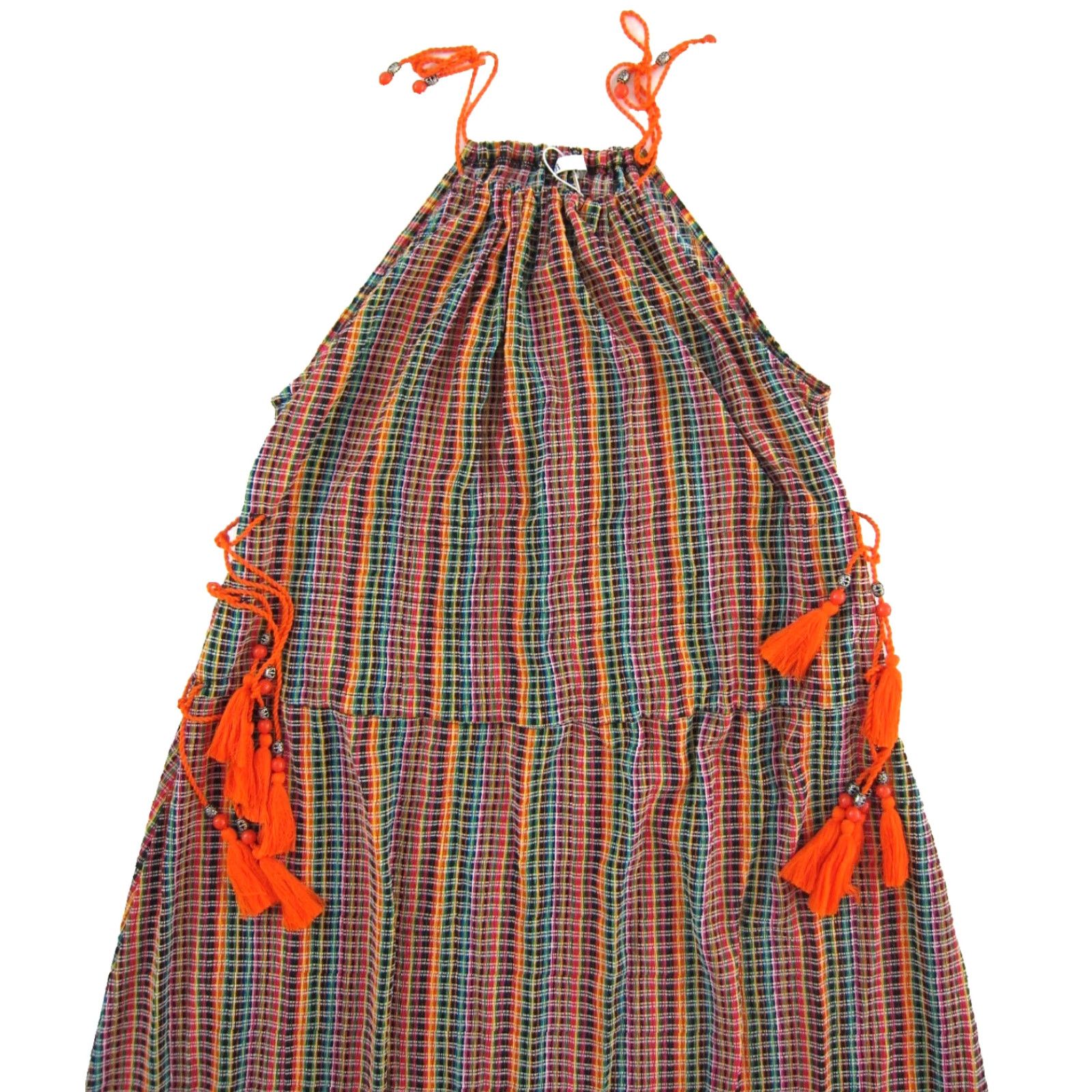 Zara NWT ZARA Maxi Dress Shirt Dress S Women Orange Stripe Fringe Strap Long Slip Sun Dress S Size S / US 4 / IT 40 - 4 Thumbnail