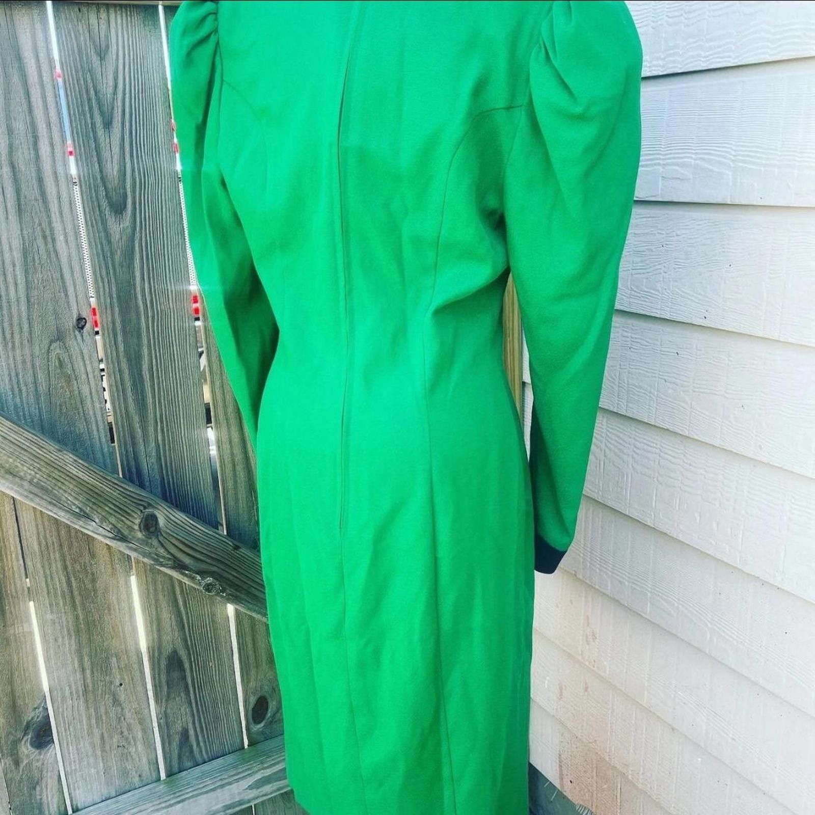 Other Unique vintage 80s green and black dress Size L / US 10 / IT 46 - 3 Thumbnail