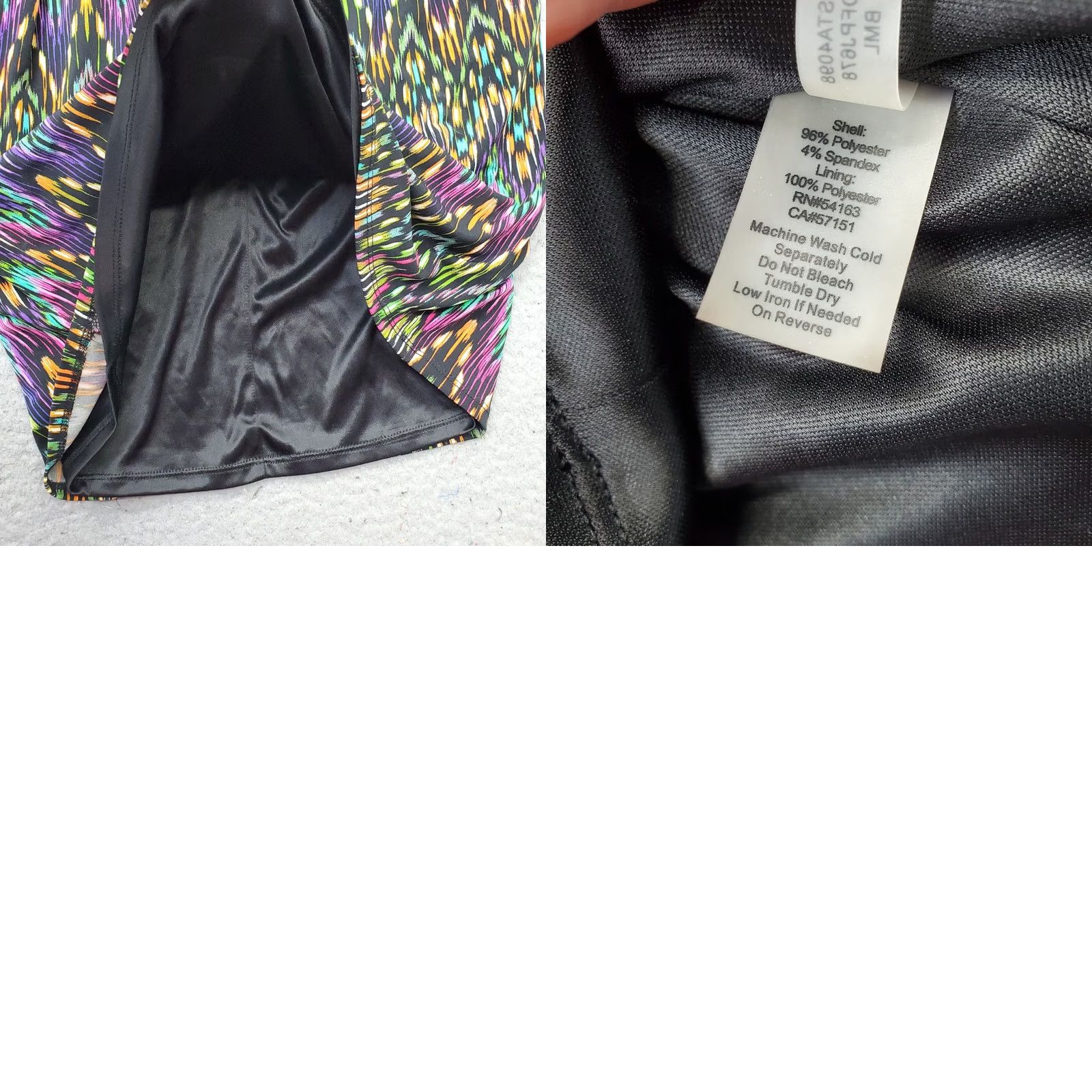 Ellen Tracy Ellen Tracy Womens Size 8P Multi Abstract Drawstring Waist Round Neck Sheath Dress Size M / US 6-8 / IT 42-44 - 8 Thumbnail