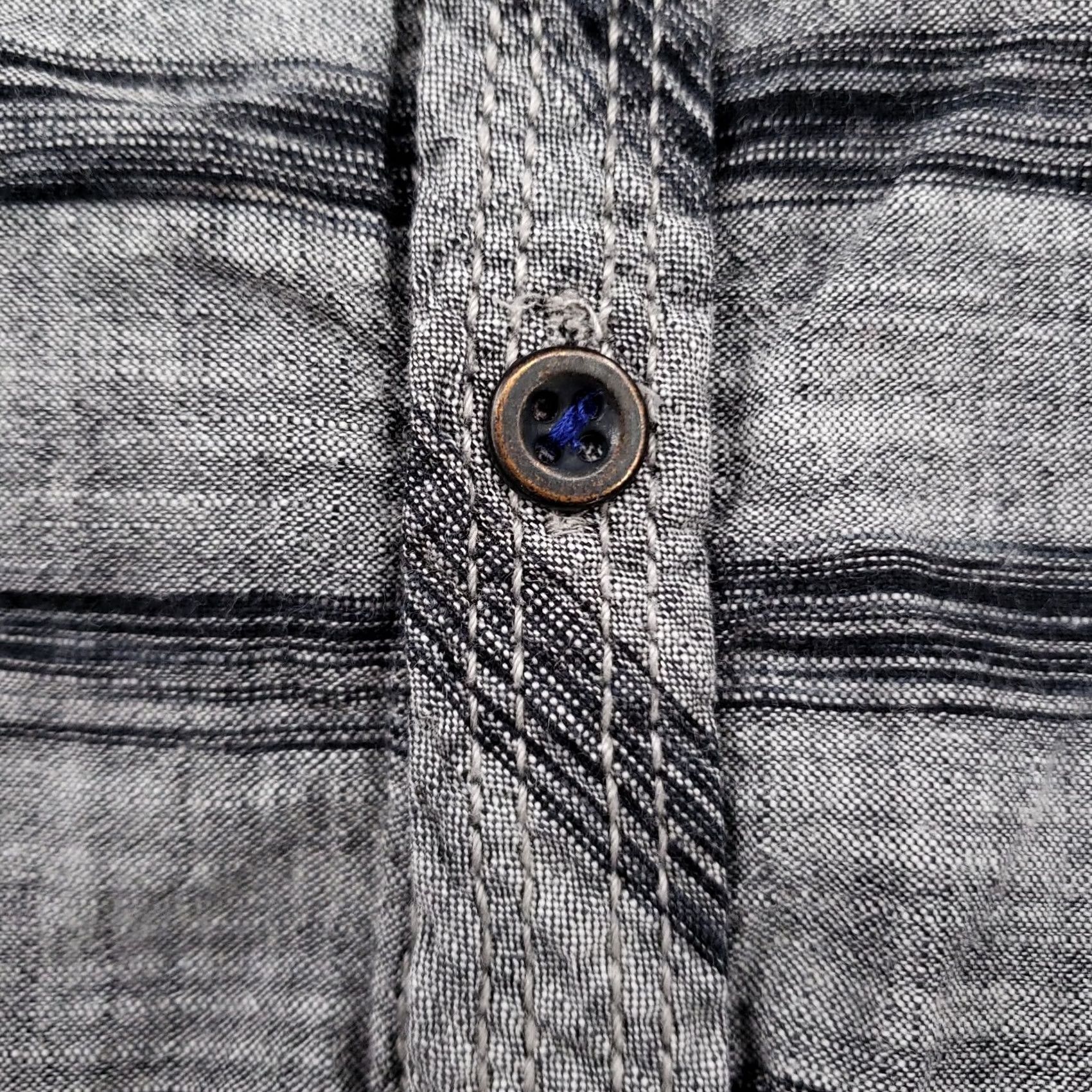 Vintage INC International Concepts Shirt Mens XL Gray Button Striped Short Sleeves Size US XL / EU 56 / 4 - 5 Thumbnail