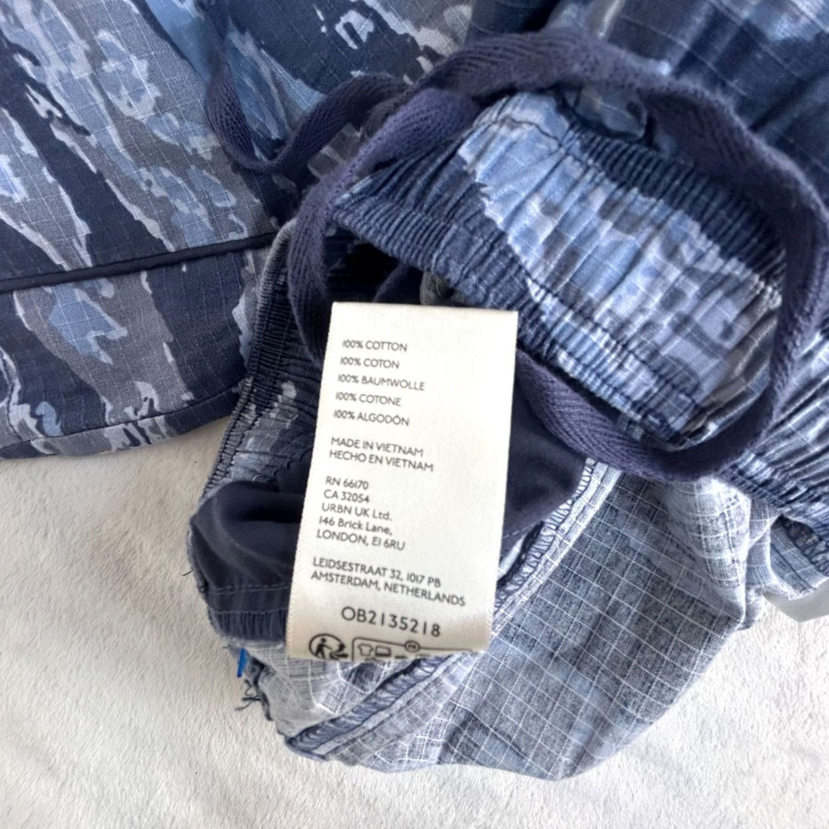 Bdg BDG Mens Small Grey & Blue Cargo Army Combat Pants Tiger Stripe Camo Adjustable Size US 29 - 5 Thumbnail