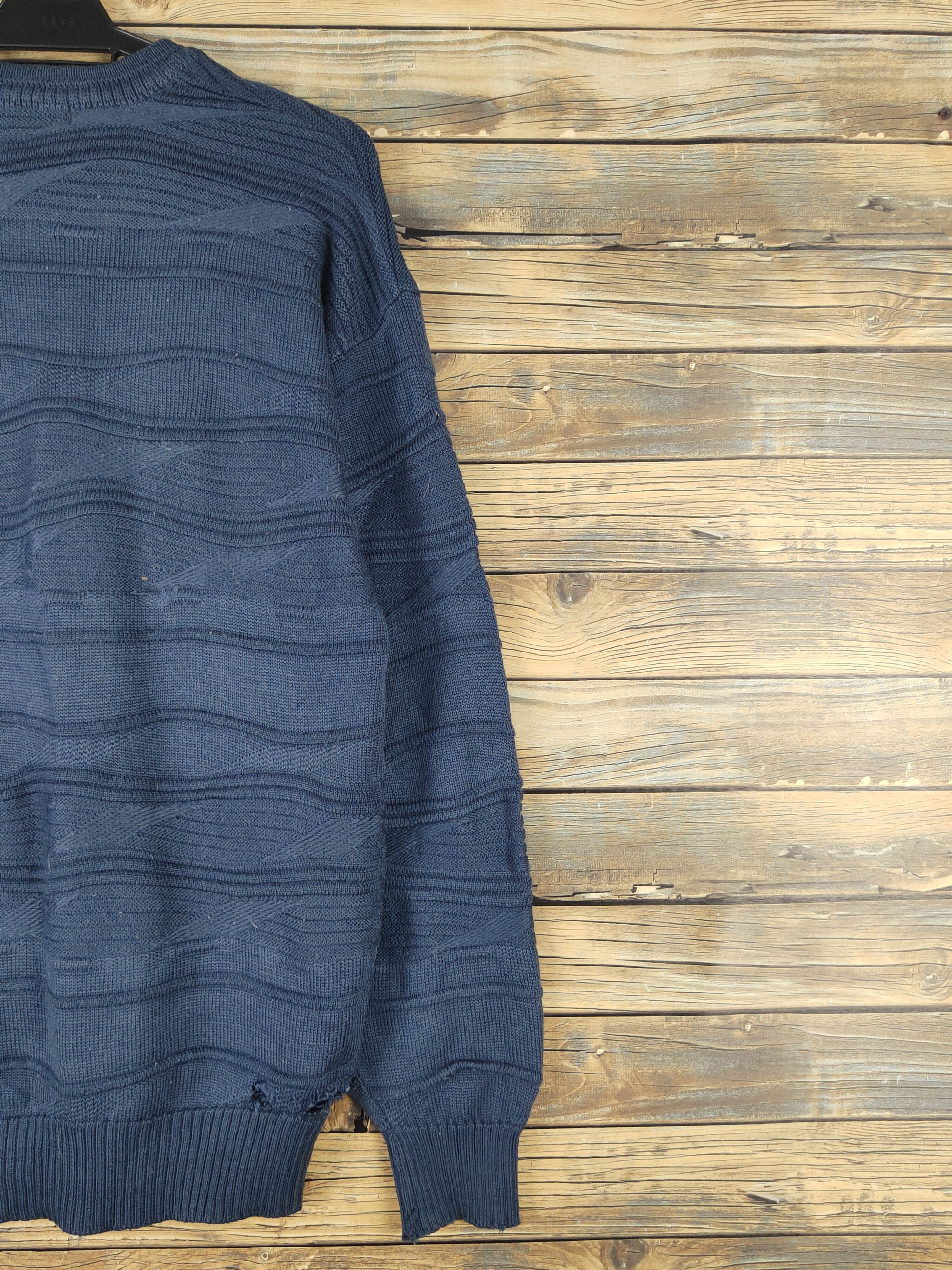 Vintage Exvess ripped distressed Blue Knitwear Sweatshirts #W1523 Size US M / EU 48-50 / 2 - 14 Thumbnail