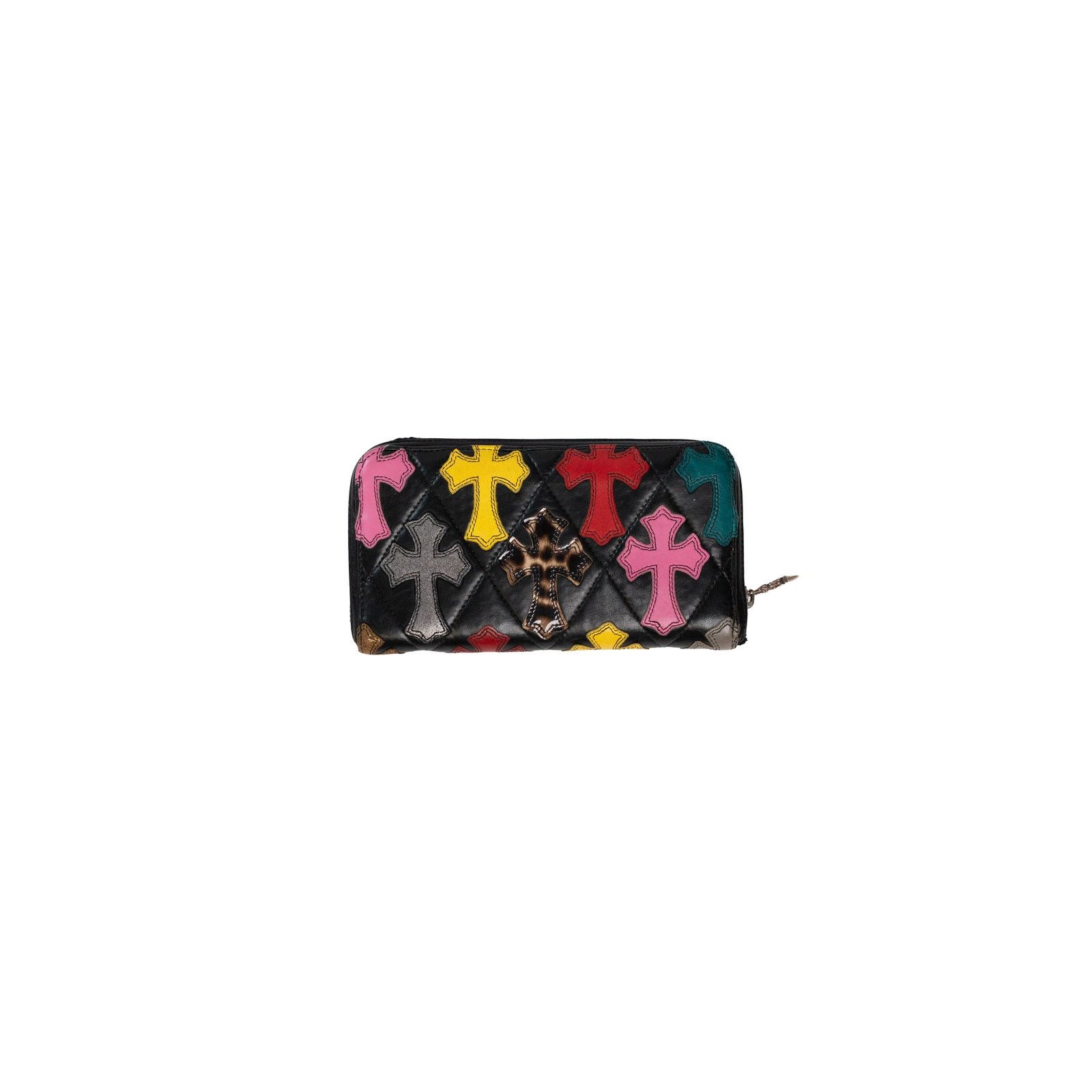 Chrome Hearts Multicolor Cross Patch Quilted Long Zip Wallet Size ONE SIZE - 1 Thumbnail