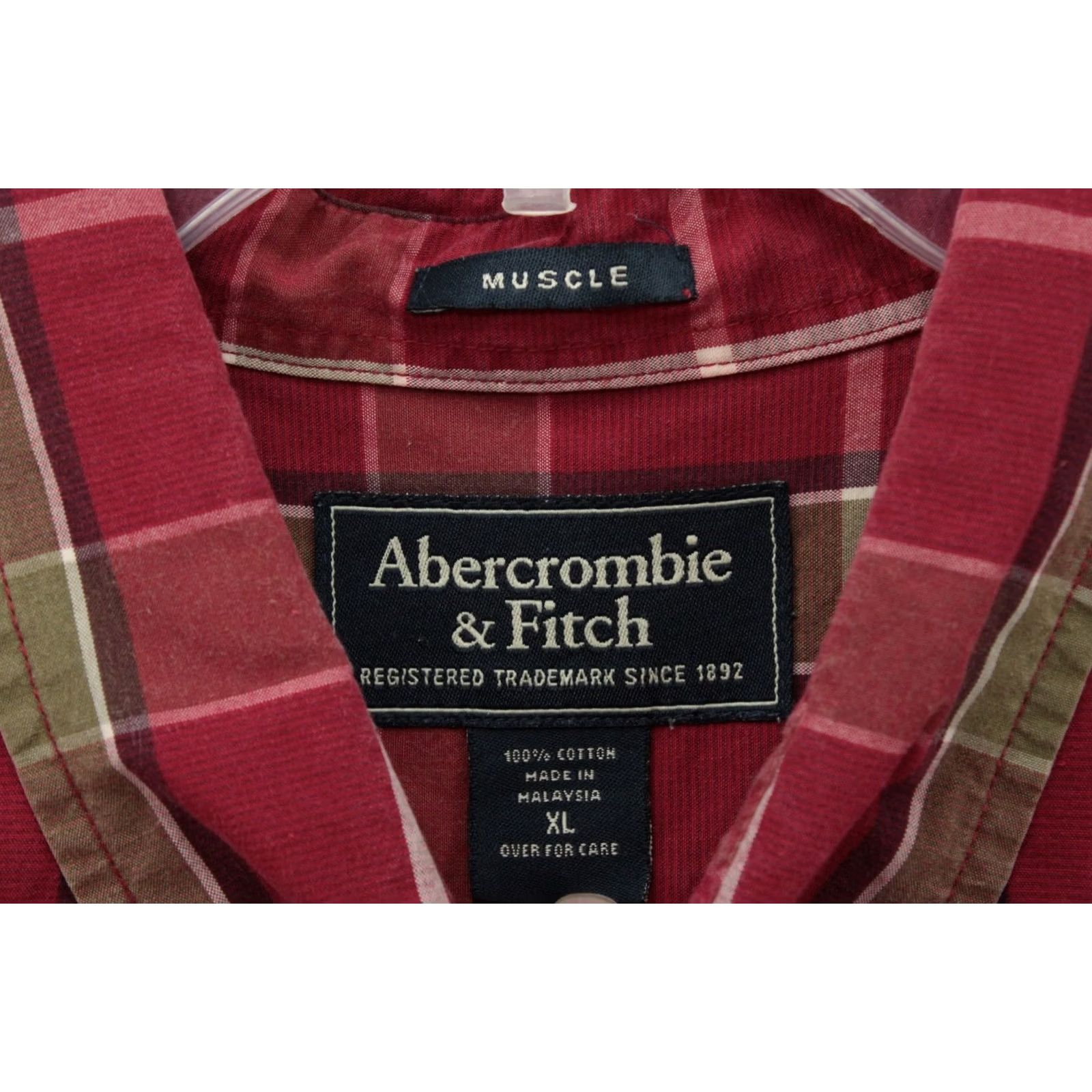 Abercrombie & Fitch Abercrombie & Fitch Shirt Mens XL Red Plaid Button-Up Muscle Preppy Lightweight Size US XL / EU 56 / 4 - 7 Thumbnail