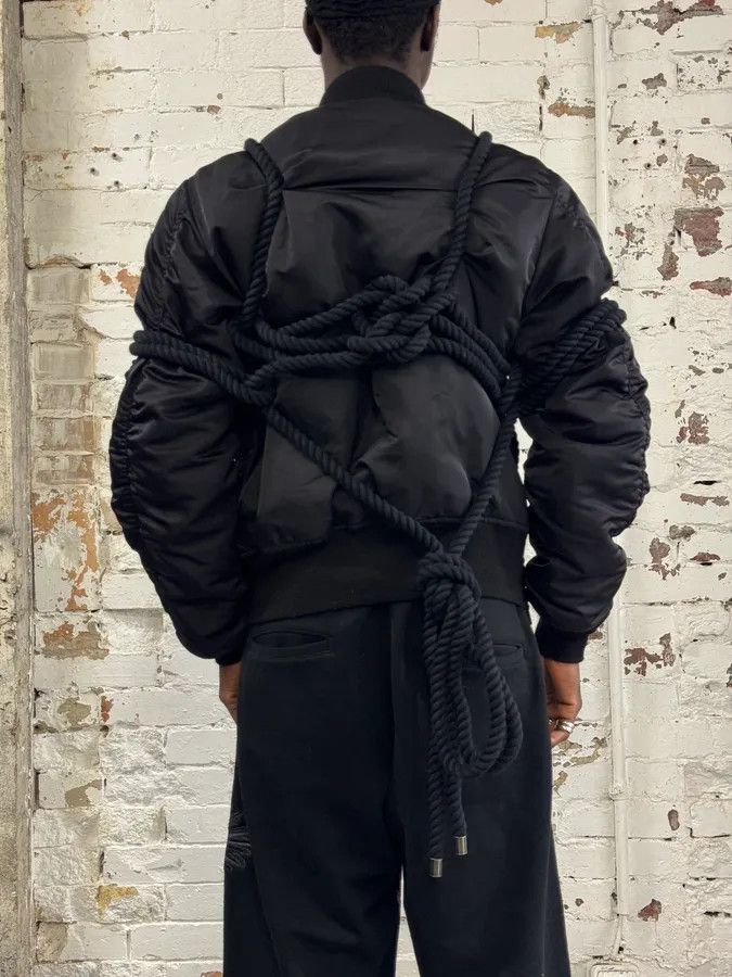 PHENOMENON AW2010 Phenomenon Knot Black Nylon Bomber Jacket Size US XS / EU 42 / 0 - 4 Thumbnail