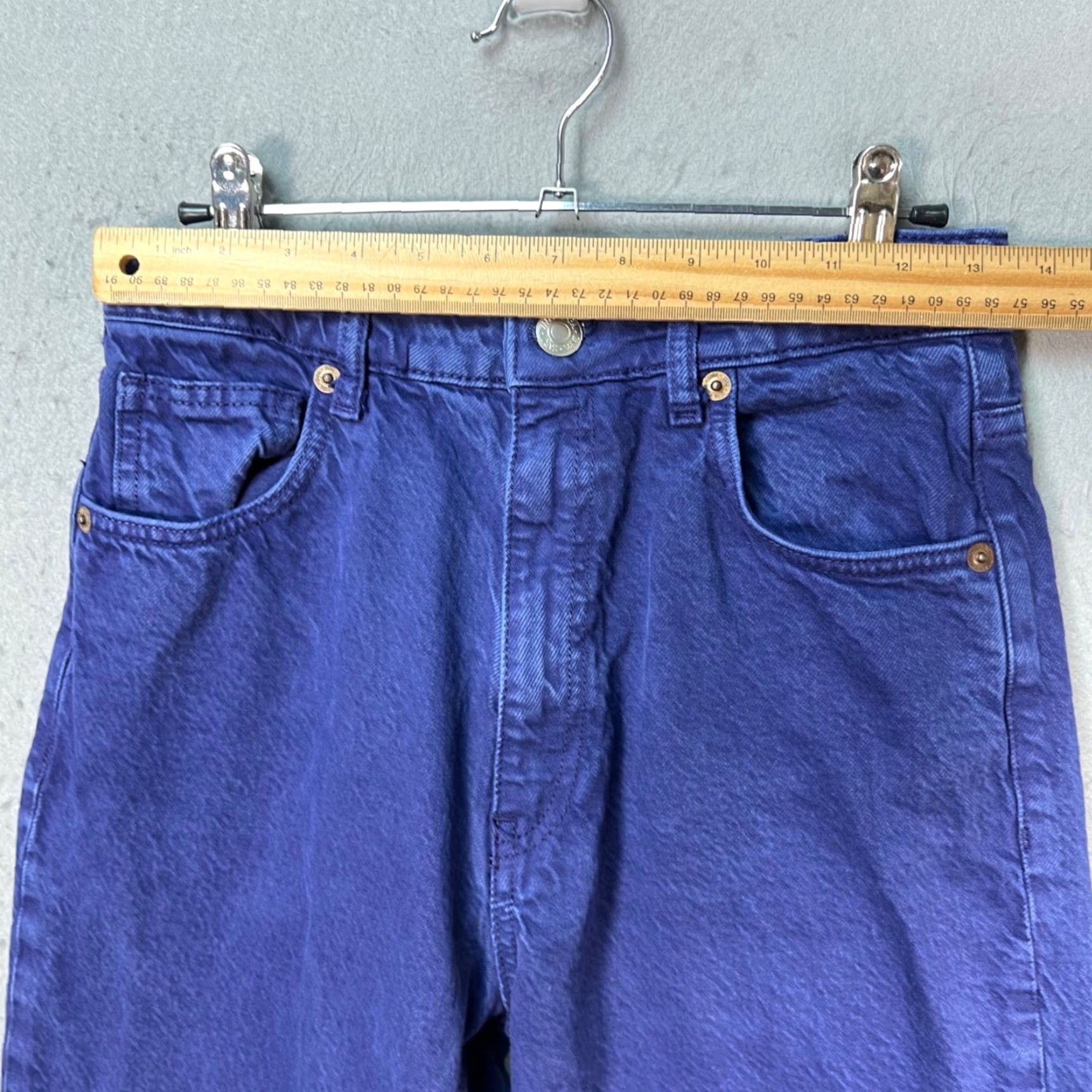 Zara Zara Jeans Womens Size 6 Purple 100% Cotton Denim High-Rise Straight-Leg 5-Pocket Regular Inseam 31 in Vintage: No Womens Jeans Mahar? Size 28" / US 6 / IT 42 - 5 Thumbnail