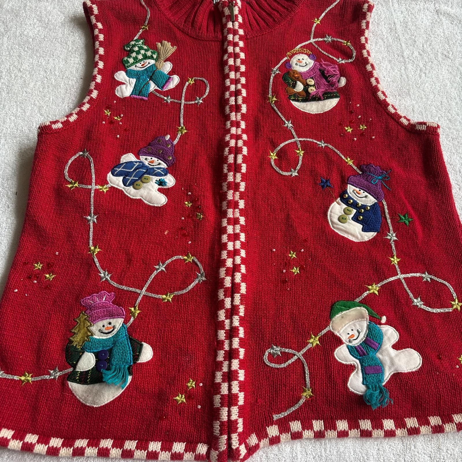 Other vintage snowman red christmas sweater vest Size M / US 6-8 / IT 42-44 - 2 Thumbnail