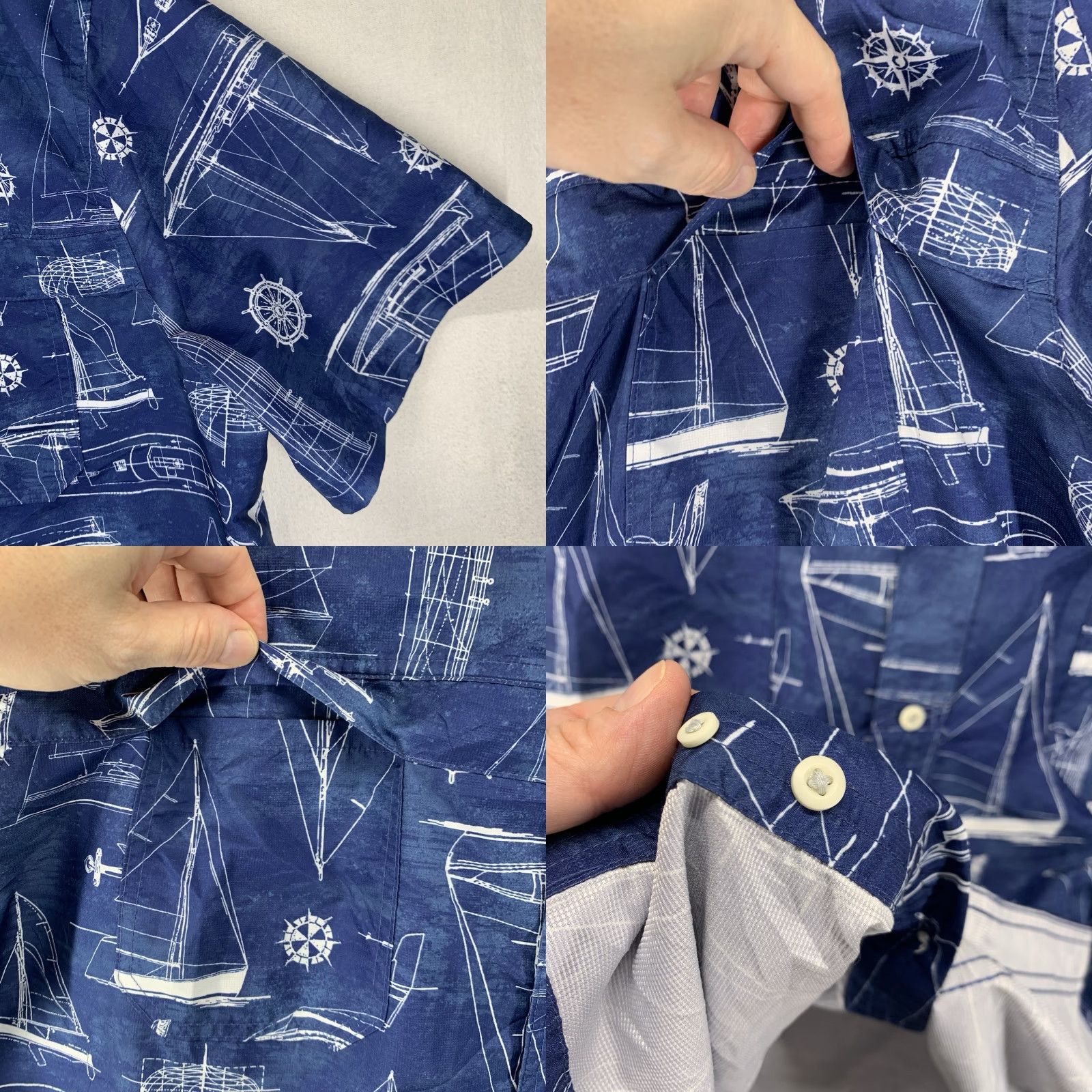 Chaps Mens Shirt Outdoor Fishing All Over Nautical Print Lightweight Thin Pockets 3XL Size US XXL / EU 58 / 5 - 8 Thumbnail