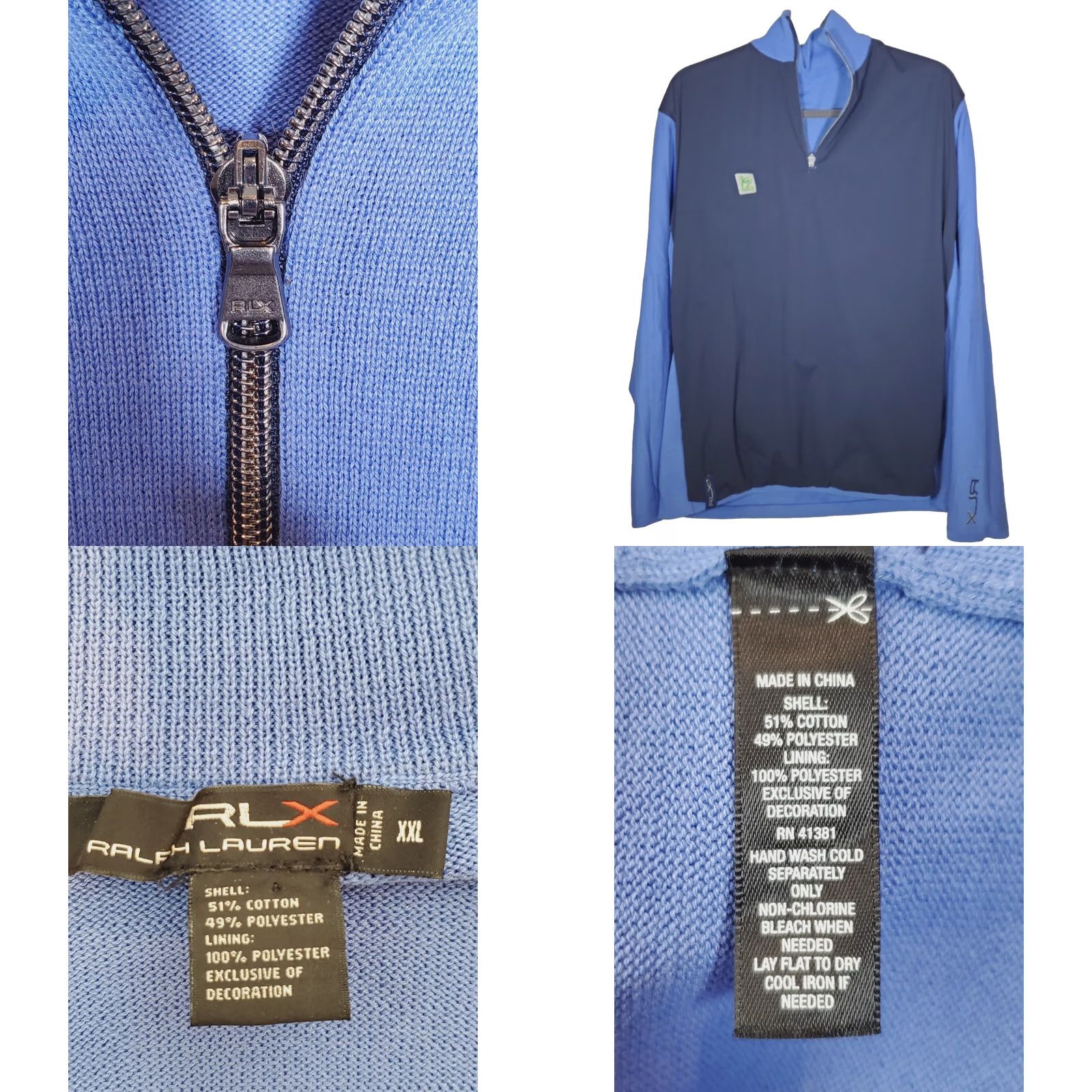 RLX Ralph Lauren VINTAGE? No. The Country Club RLX 1/4 Zip Blue Pullover Golf Mens 2XL RLX Ralph Lauren Size US XXL / EU 58 / 5 - 8 Thumbnail