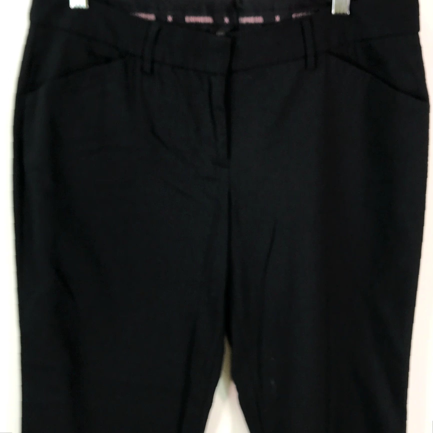 Express Express Editor Women's Cropped Capri Pants Size 6 Black Casual Regular Fit Size 28" / US 6 / IT 42 - 3 Thumbnail