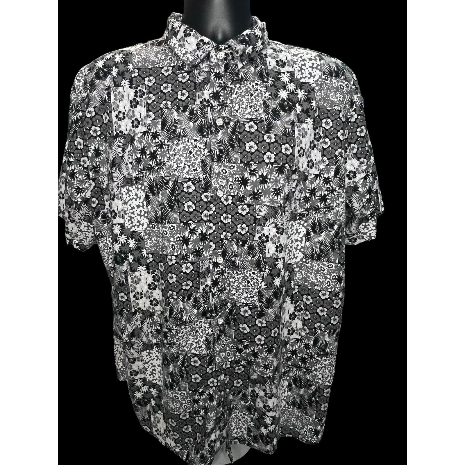 Other SSLR Men’s XL Hawaiian Shirt Black White Patch Floral Aloha Size US XL / EU 56 / 4 - 1 Thumbnail