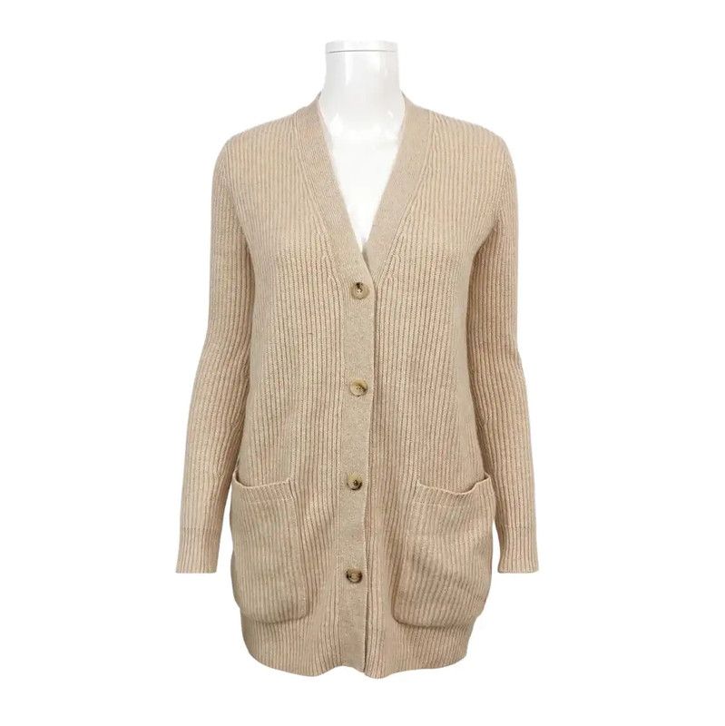 Max Mara MaxMara Beige Cashmere Cardigan for Women 0089 Size XS / US 0-2 / IT 36-38 - 1 Thumbnail
