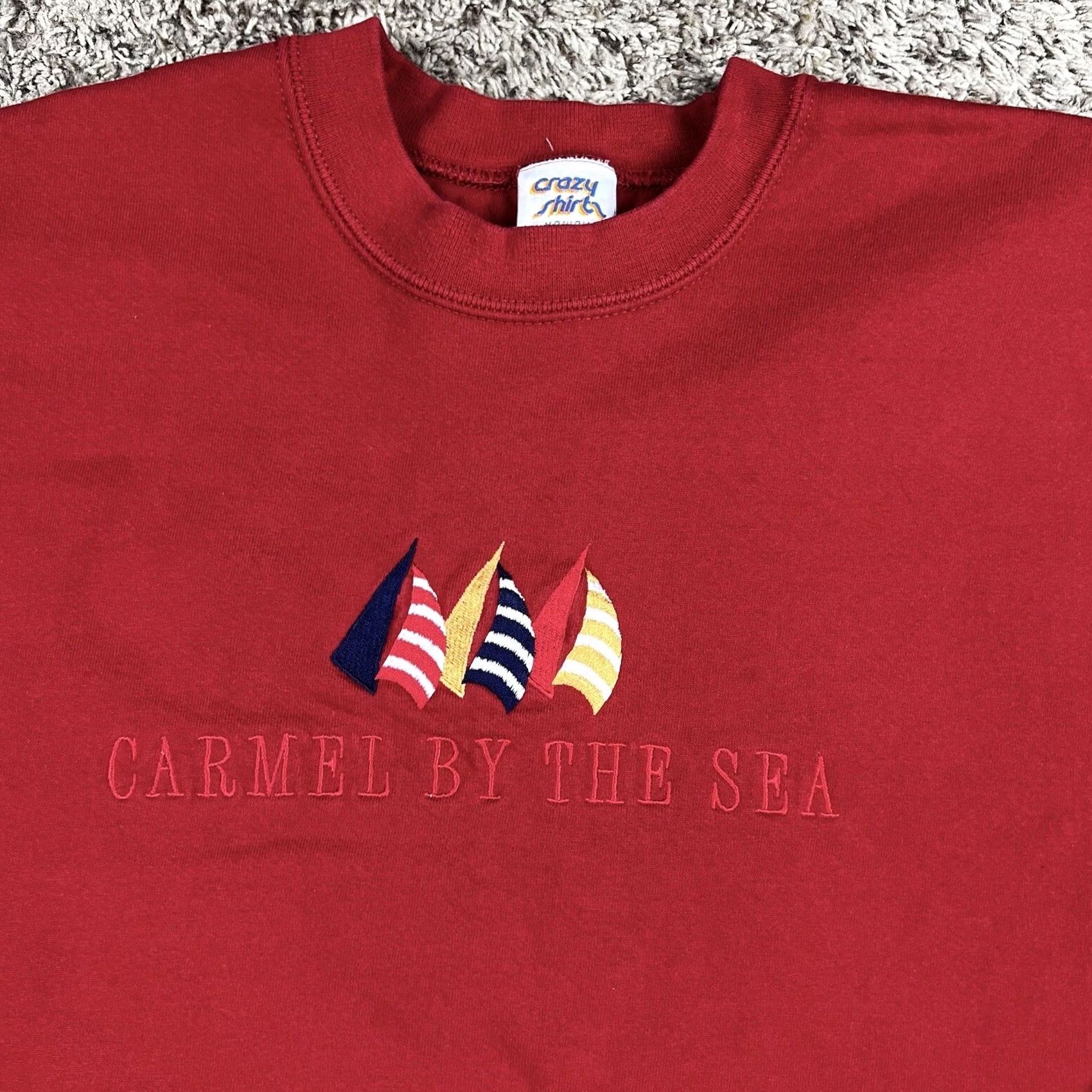 Vintage VINTAGE California Carmel By The Sea Beach Crazy Shirt Crewneck XL Red Sweatshirt 90s Ladies? Mens? Size US XL / EU 56 / 4 - 4 Thumbnail