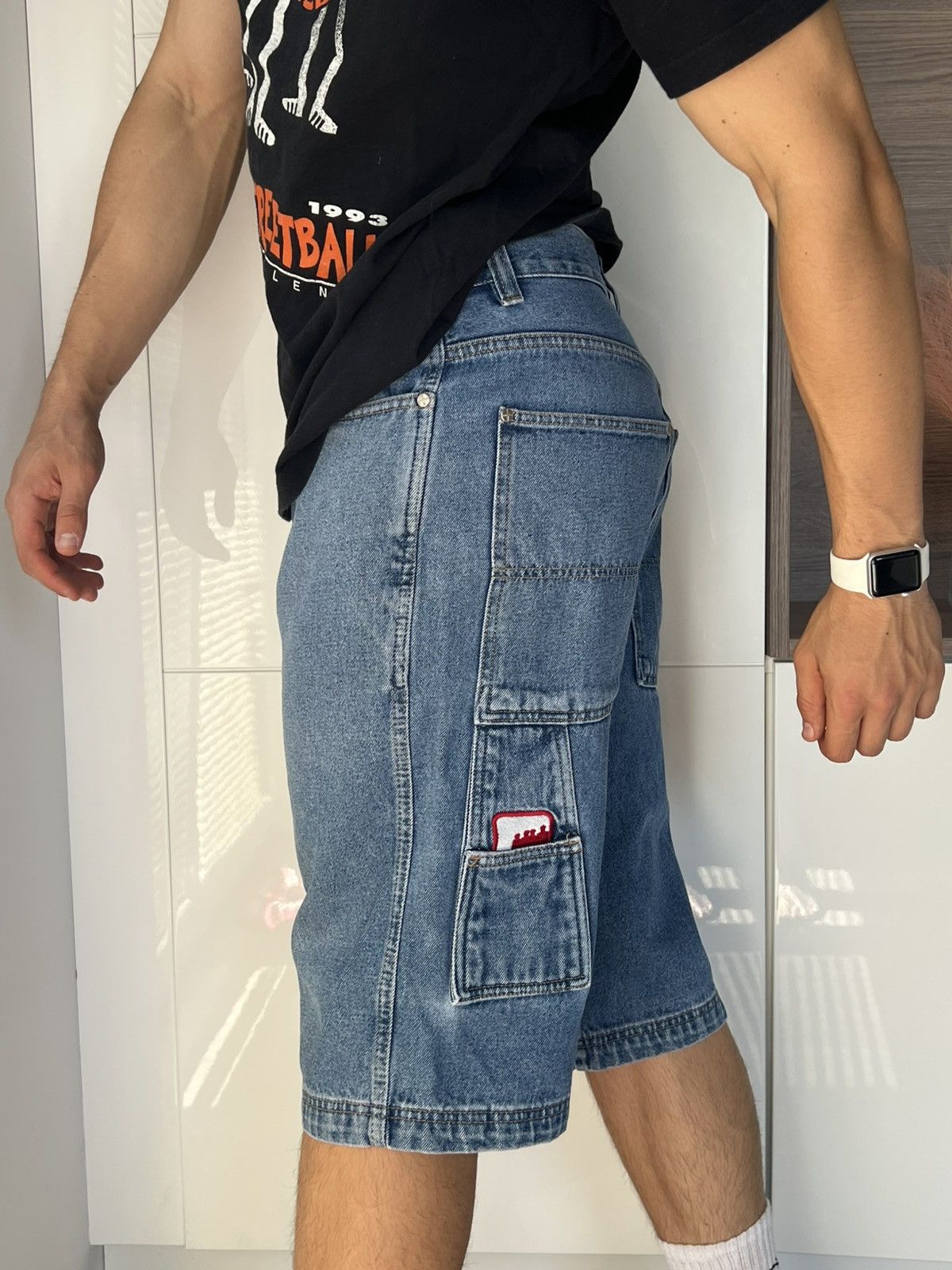 Designer × Vintage ‼️Vintage Sancezz Denim Hip Hop Affliction USA Shorts‼️ Size US 34 / EU 50 - 8 Thumbnail