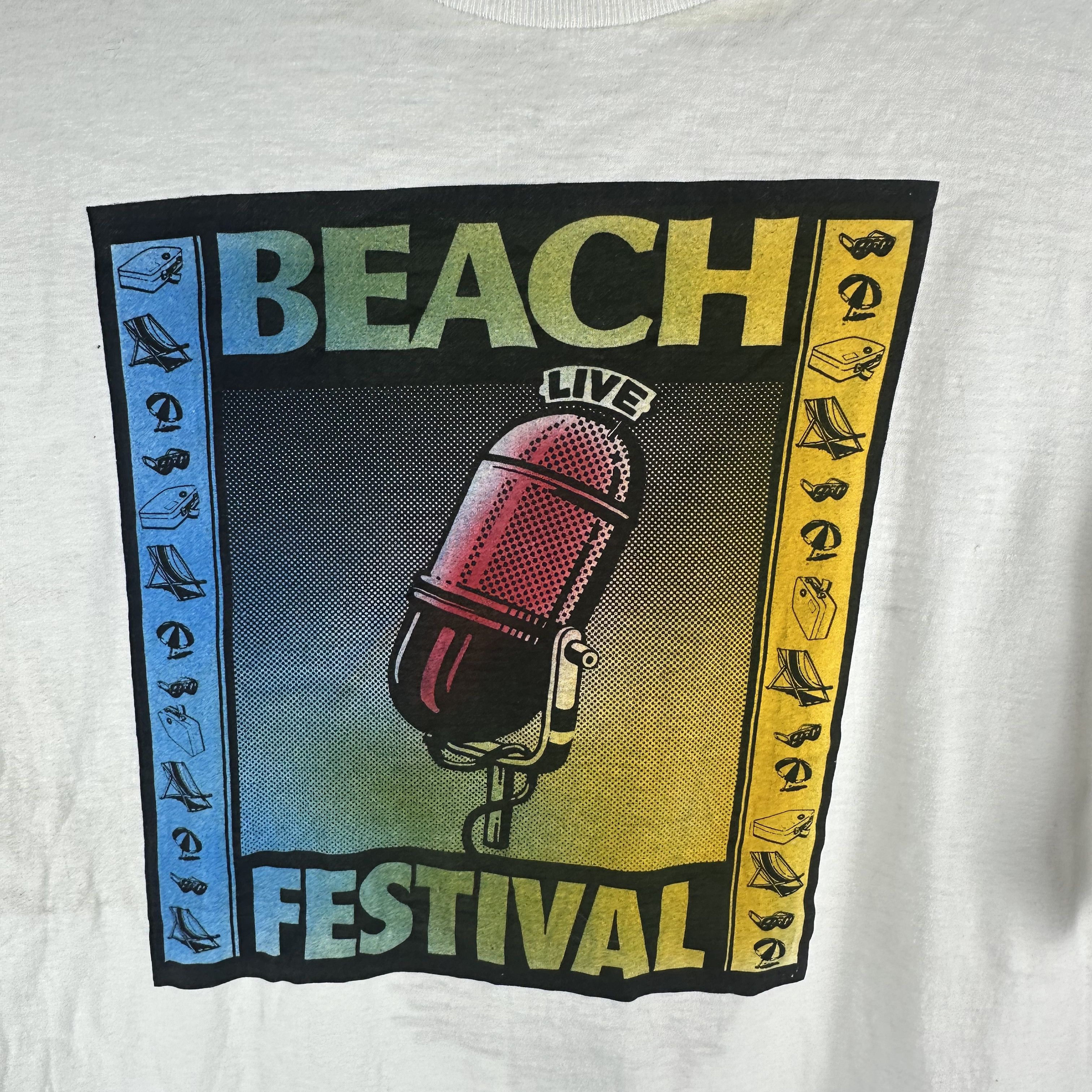 Vintage 90s Rod Stewart Bobby Womack Beach Life Festival T-shirt Size US XL / EU 56 / 4 - 2 Thumbnail