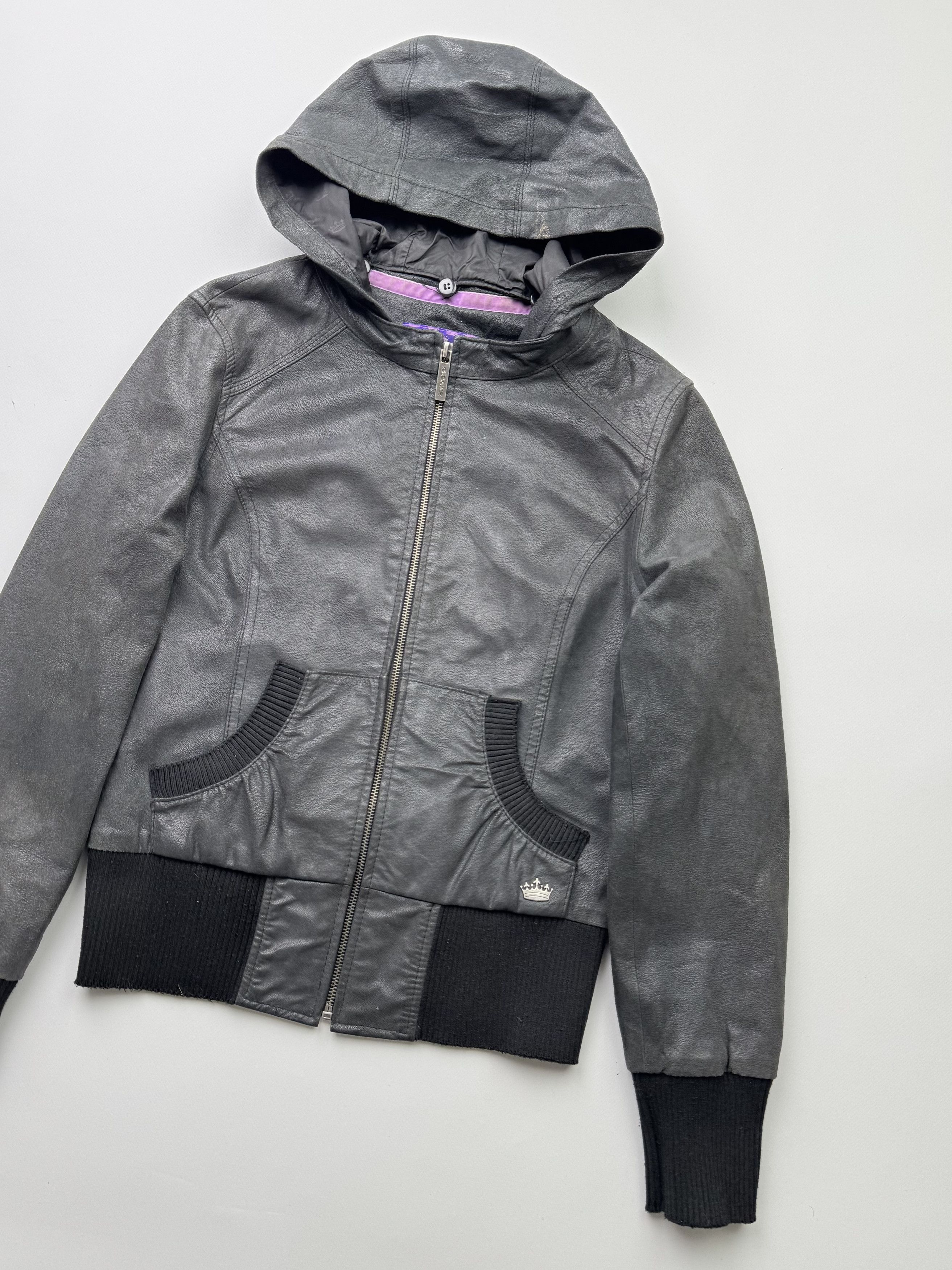 Vintage Vintage Cropped Hood Leather Jacket B241(V80) Size M / US 6-8 / IT 42-44 - 3 Thumbnail