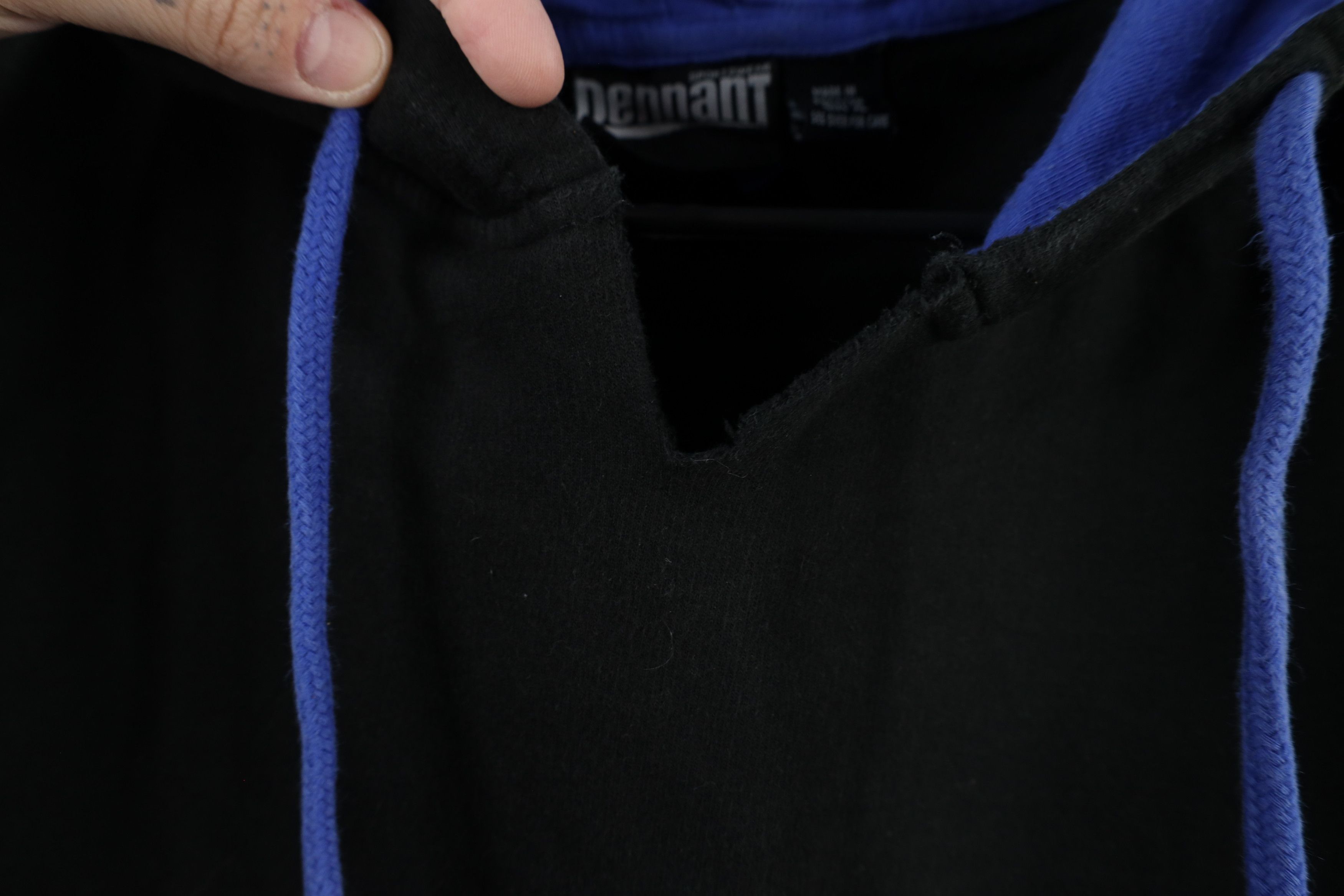 Vintage Vintage 90s Streetwear Blank Hoodie Sweatshirt Black Size US XL / EU 56 / 4 - 6 Thumbnail