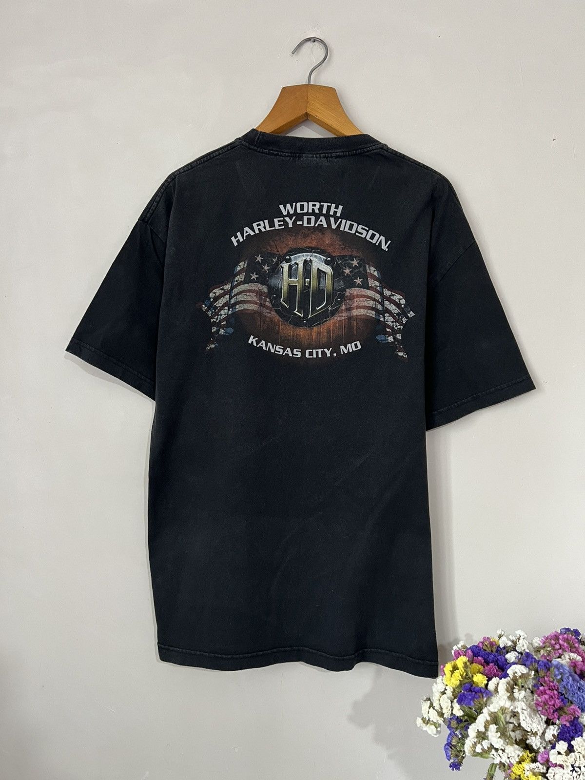 Harley Davidson Vintage Harley Davidson Kansas Printed Tee Size US XL / EU 56 / 4 - 4 Thumbnail