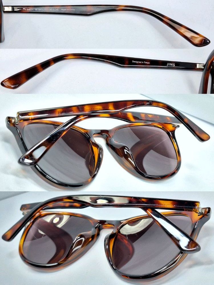 JINS JINS MRF-17S-830 Wellington Sunglasses Brown Demi Tortoise Size ONE SIZE - 6 Thumbnail