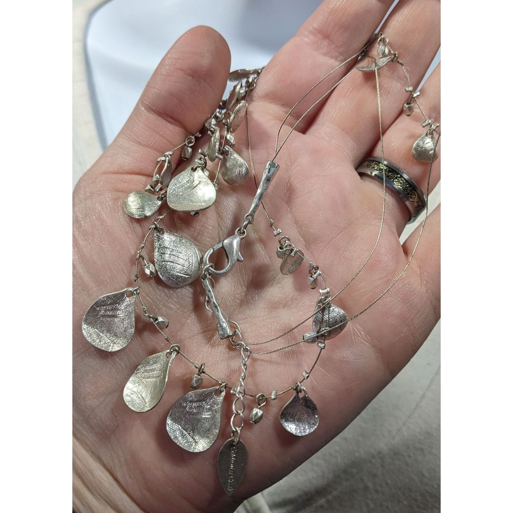 Coldwater Creek Coldwater Creek Multilayer Teardrop Charm Silver Tone Neckla Size ONE SIZE - 4 Thumbnail