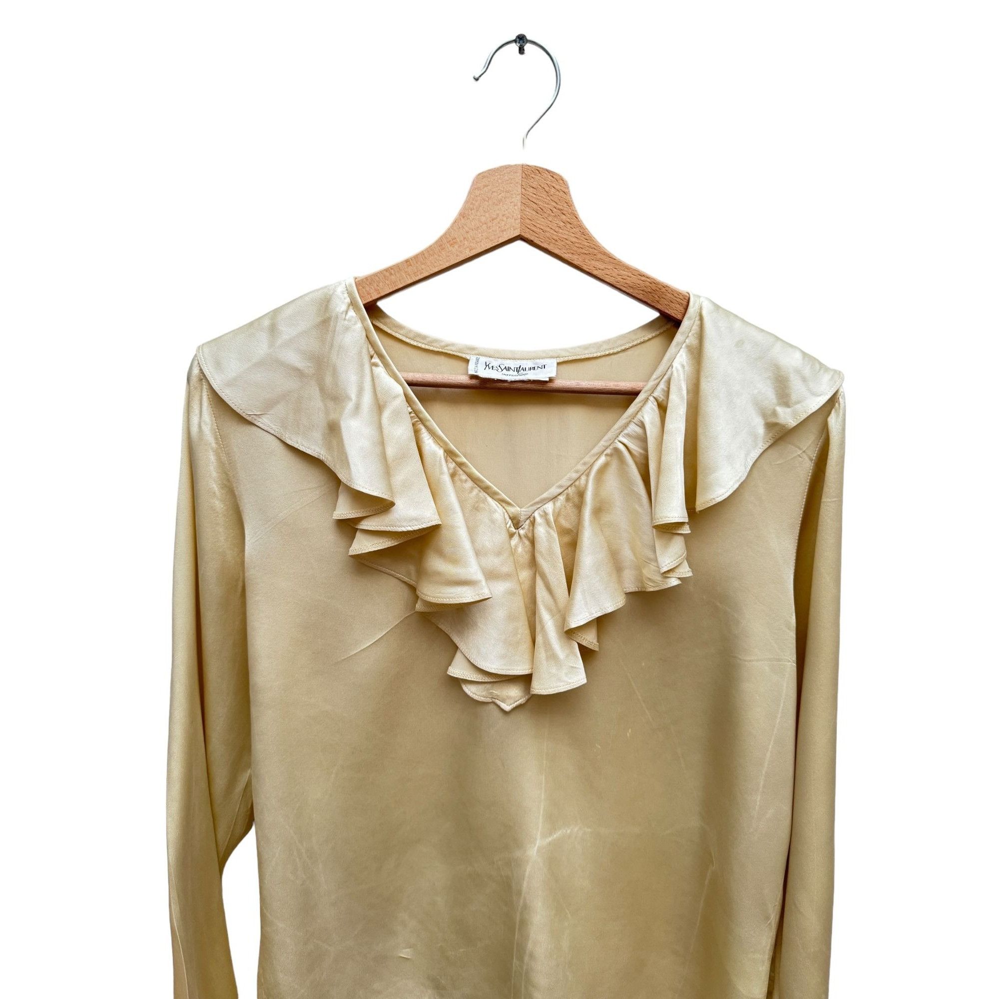 Yves Saint Laurent Champagne Silk Shirt Size M / US 6-8 / IT 42-44 - 2 Thumbnail