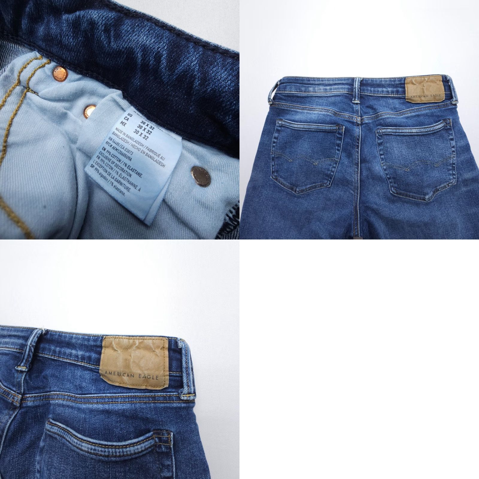 American Eagle Outfitters American Eagle Outfitters Jeans Mens 30 x 30 Slim Dark Wash Denim 5-Pocket Stretch Blue Size US 30 / EU 46 - 8 Thumbnail