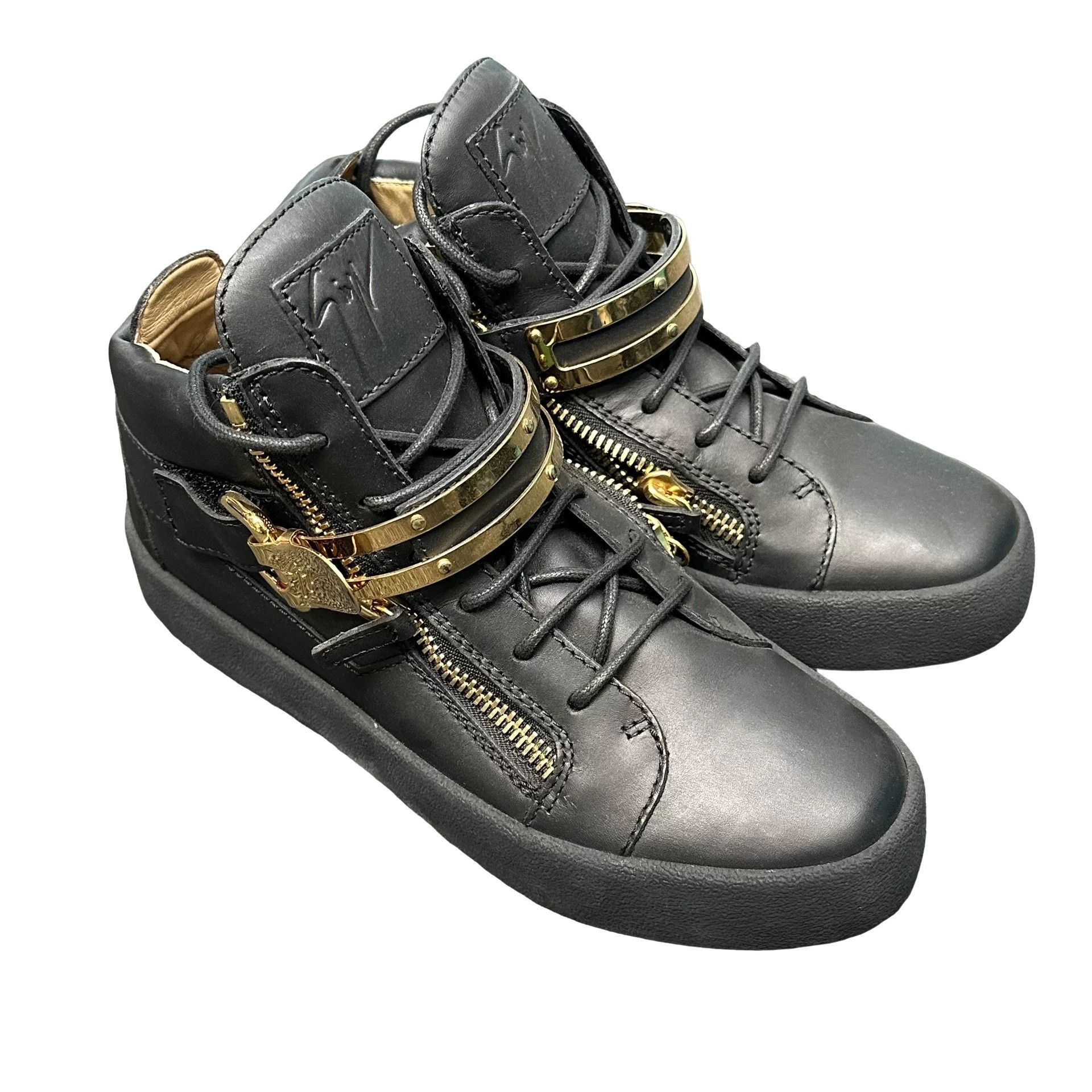 Giuseppe Zanotti Giuseppe Zanotti Gold Buckle High-Top Sneakers 39.5 Size US 6.5 / EU 39-40 - 1 Thumbnail