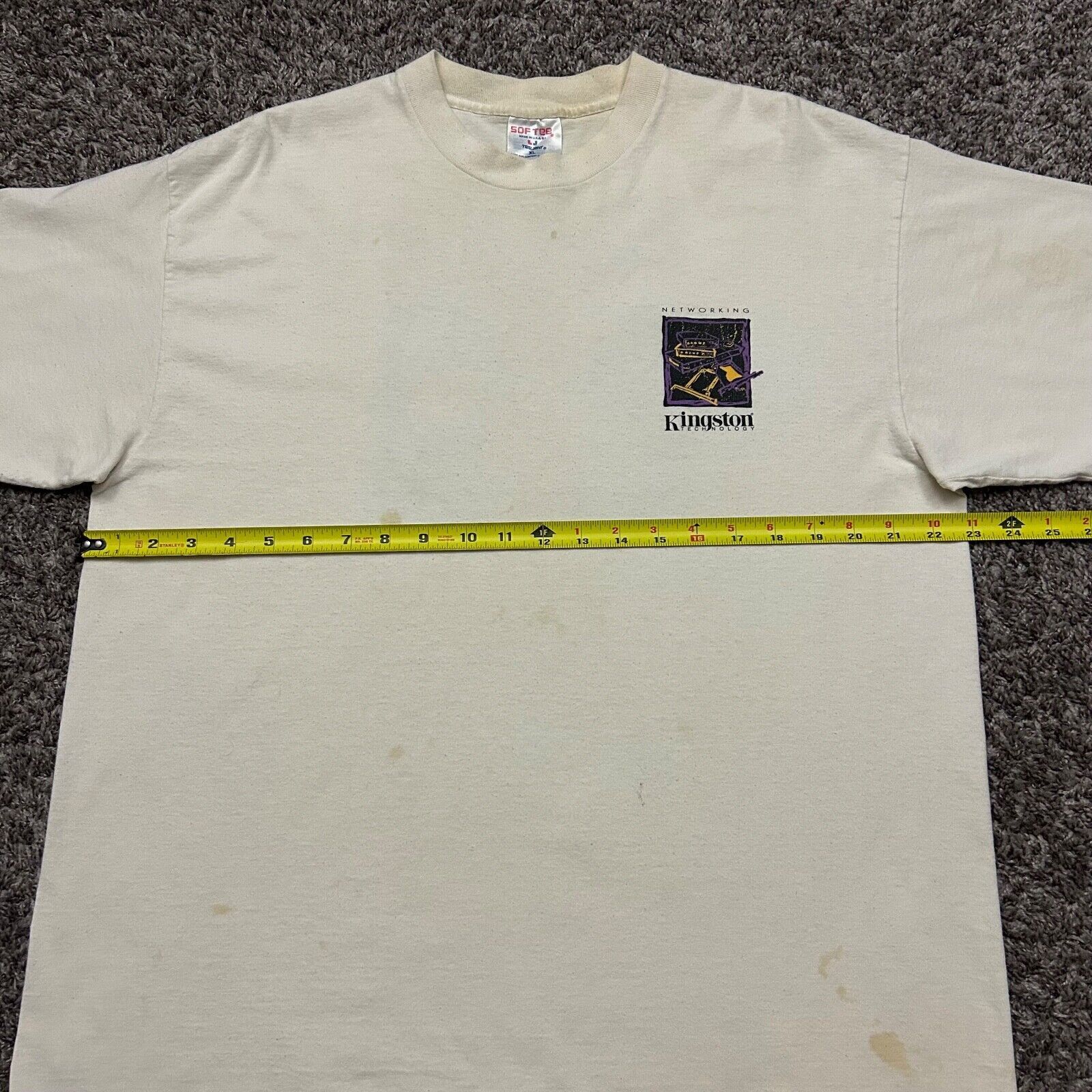 Vintage Vintage Thrashed Shirt 80s Computer Technology Faded White Size US XL / EU 56 / 4 - 7 Thumbnail