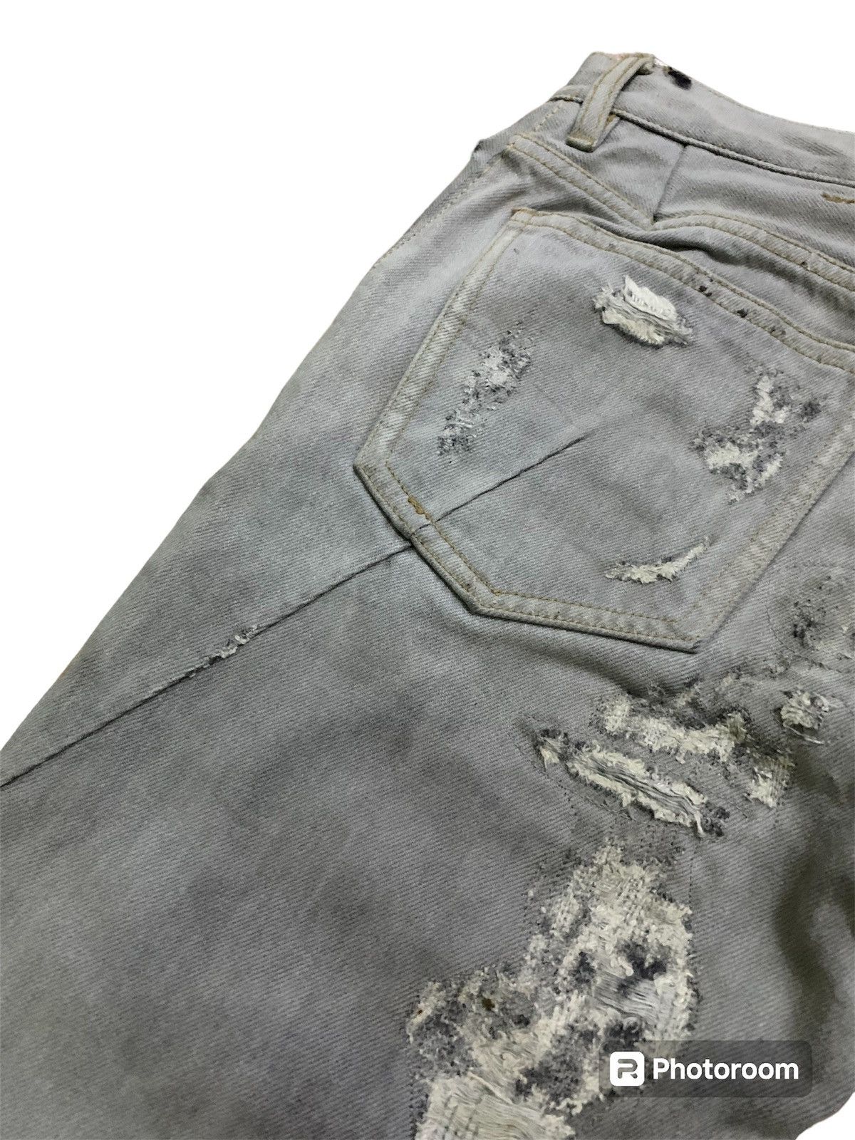 Kazuyuki Kumagai Attachment 💥Kazuyuki kumagai Attachment Ripped Denim Size US 29 - 6 Thumbnail