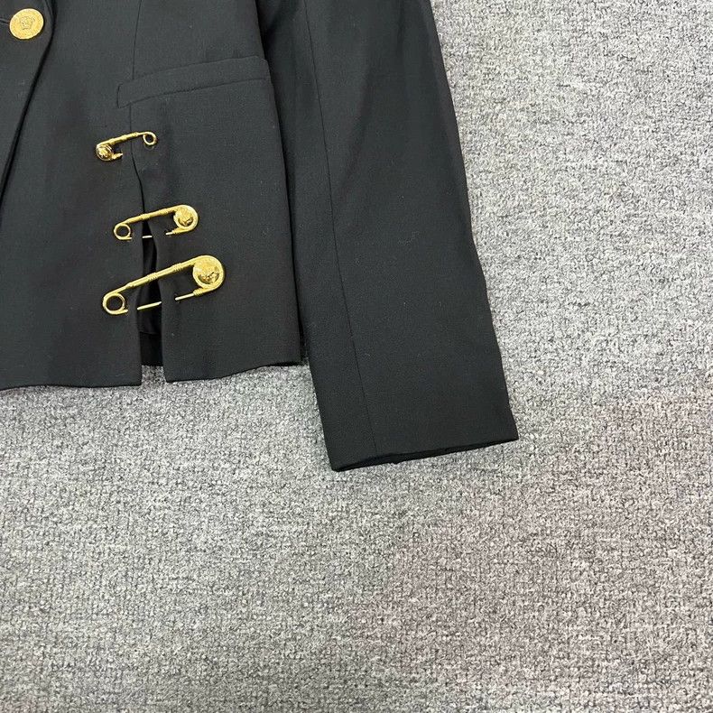 Versace Black and gold pin blazer
