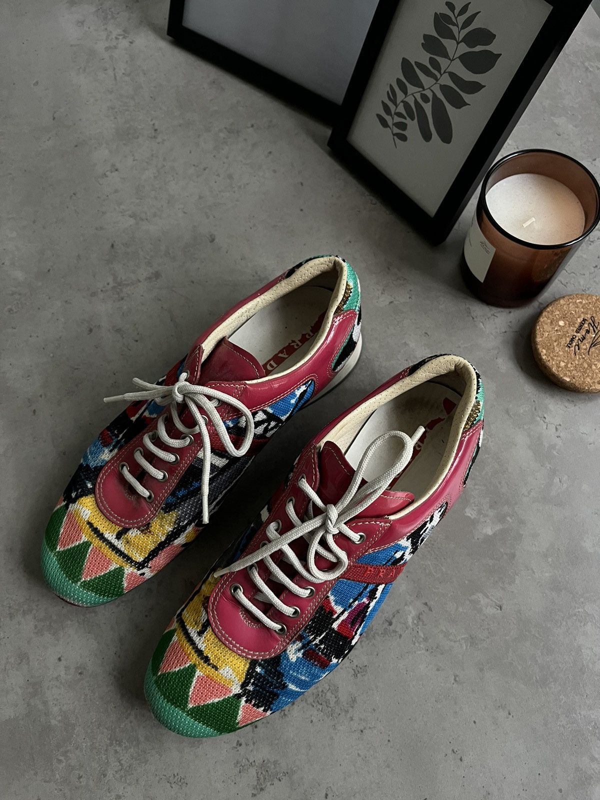 Prada Prada Sport Multicolor Fabric And Patent Leather Low Top Size US 6.5 / IT 36.5 - 2 Thumbnail