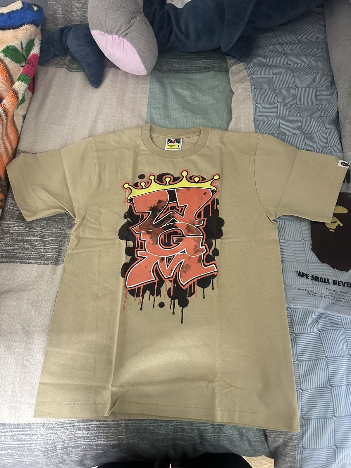 Bape BAPE Graffiti WGM Tee 'Beige' Size US S / EU 44-46 / 1 - 2 Thumbnail