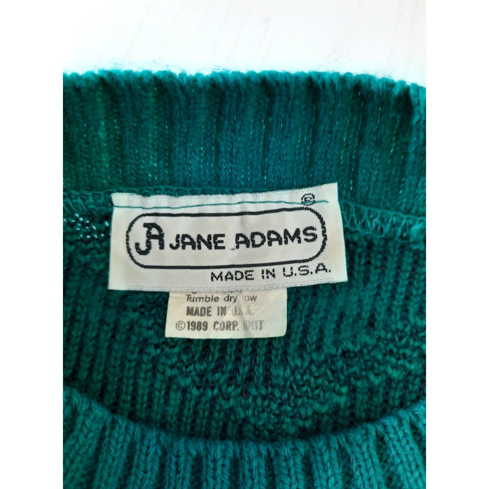Vintage VINTAGE Grannycore 90s Sweater Crewneck Pullover Green USA S6C M Jane Adams Sweater Geometric Pullover Crewneck Womens (adjusted for relevance) Size M / US 6-8 / IT 42-44 - 6 Thumbnail