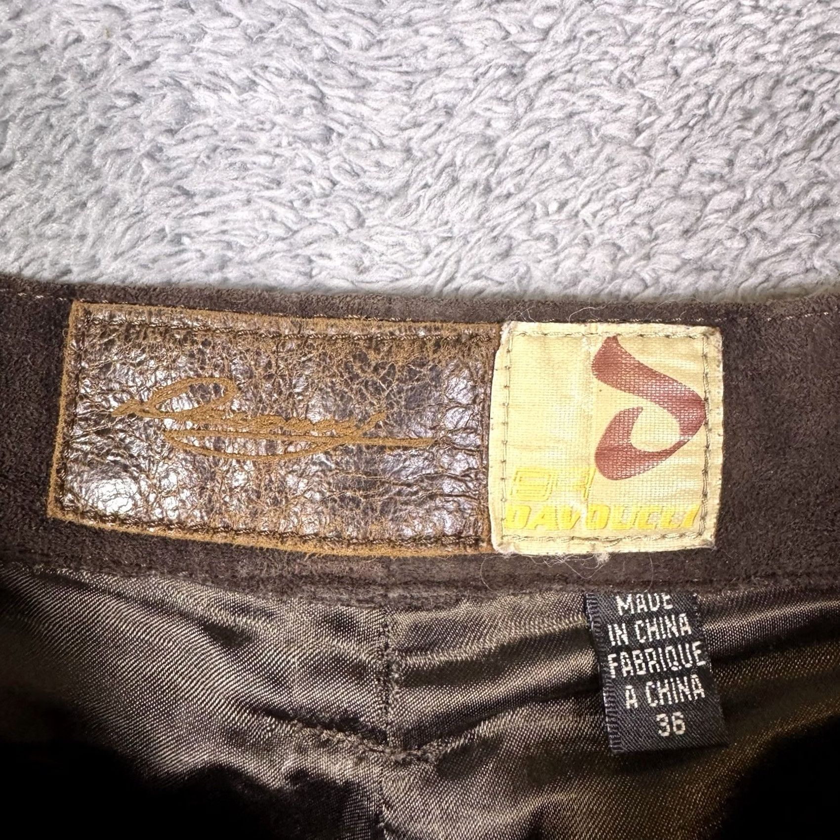 Vintage VINTAGE Davoucci Leather Pants Mens 36x33 Suede Brown Heavyweight Y2K Trouser Size US 36 / EU 52 - 7 Thumbnail