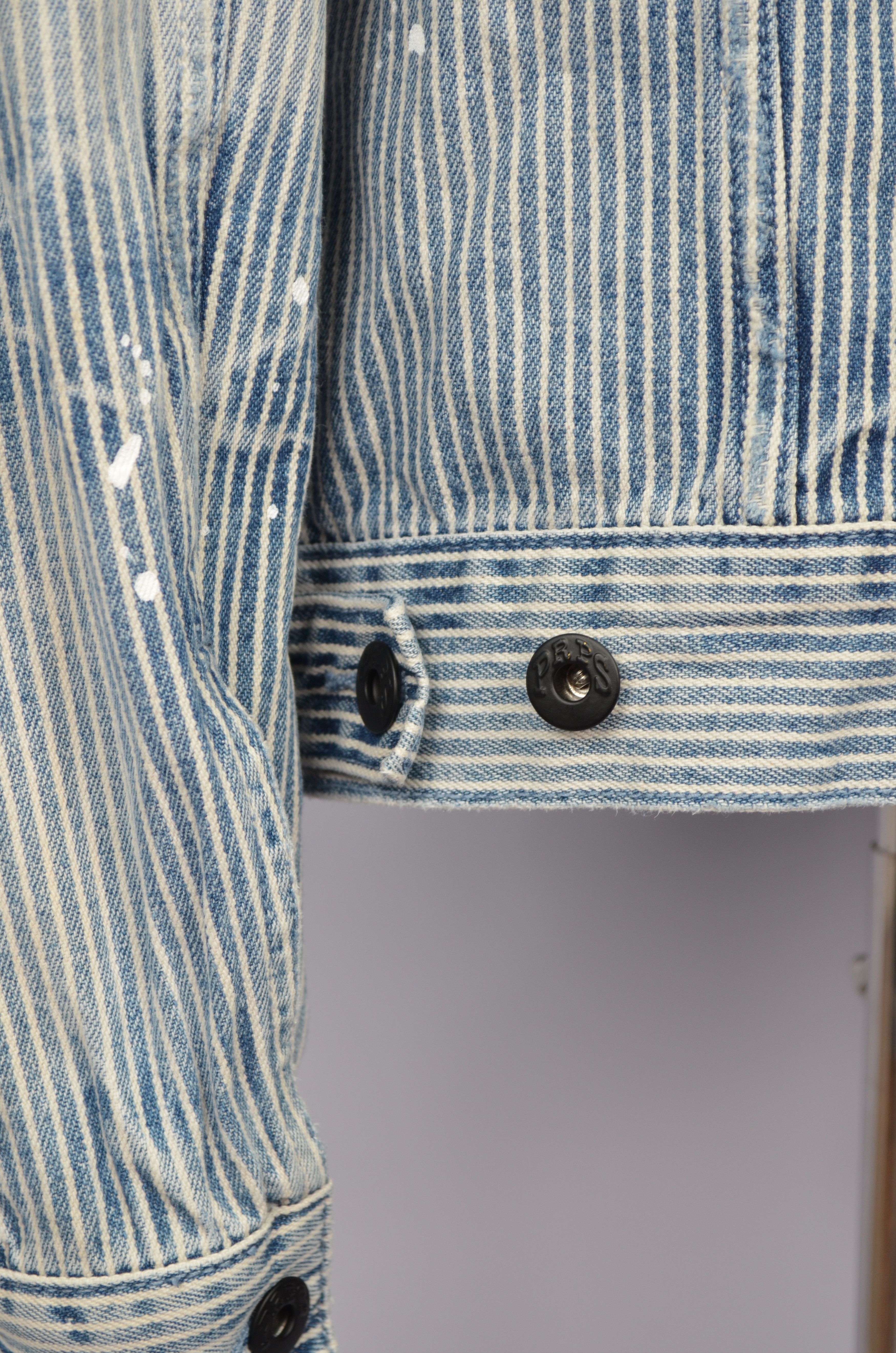 Designer × Prps PRPS Hickory Paint-Splattered Stripe Denim Jacket Sz M RARE Size US M / EU 48-50 / 2 - 13 Thumbnail