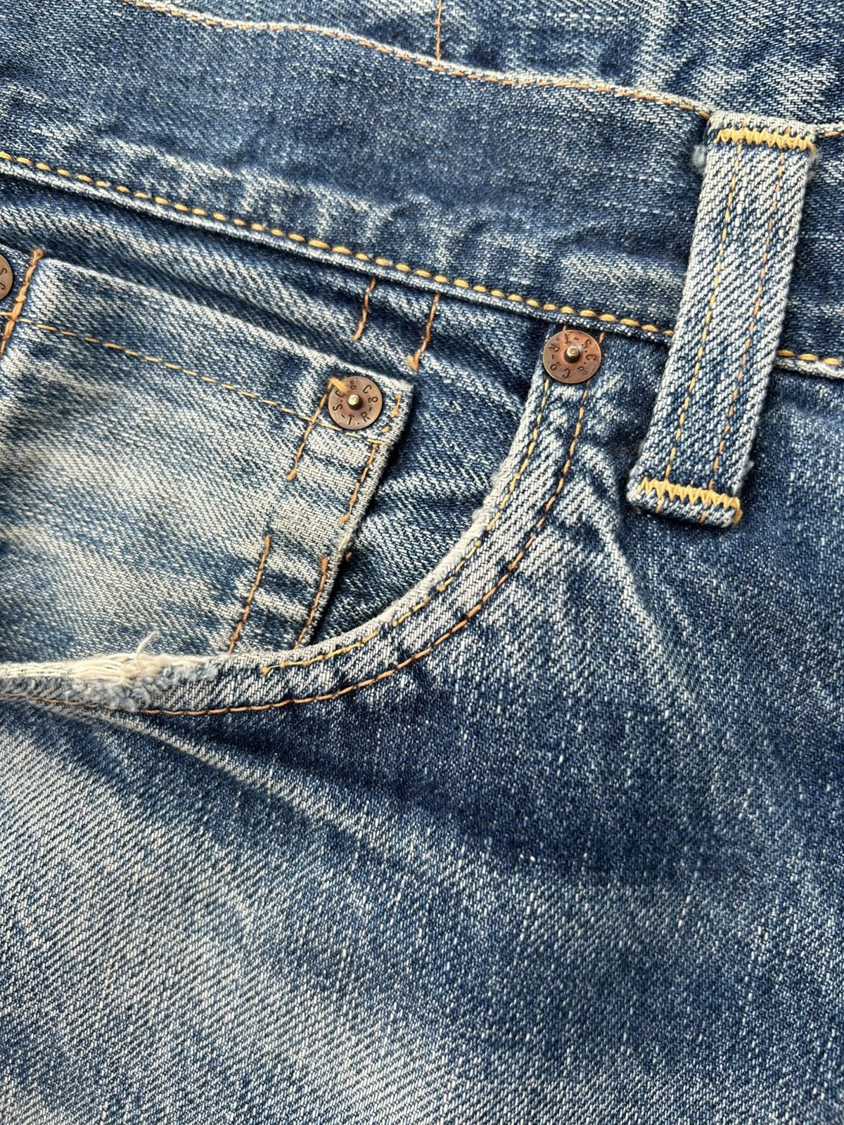 Kapital Vintage Evis Selvedge Distressed Denim Jeans Size US 32 / EU 48 - 7 Thumbnail