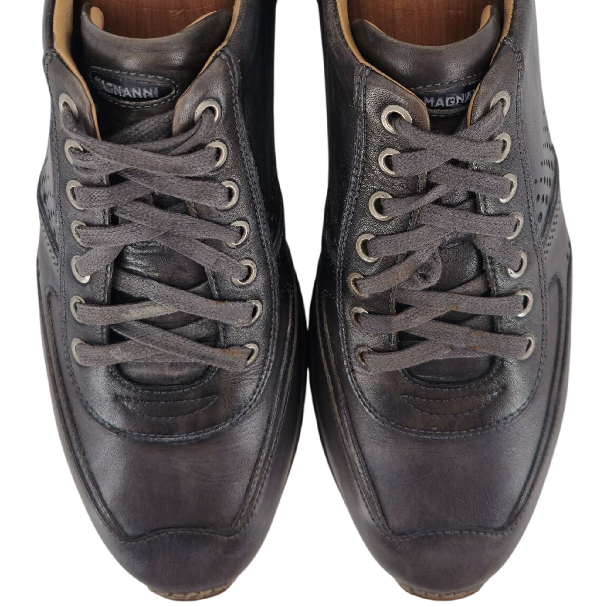 Magnanni Magnanni Spain Patina Gray Leather Fashion Sneakers Mens 9M Size US 9 / EU 42 - 2 Thumbnail