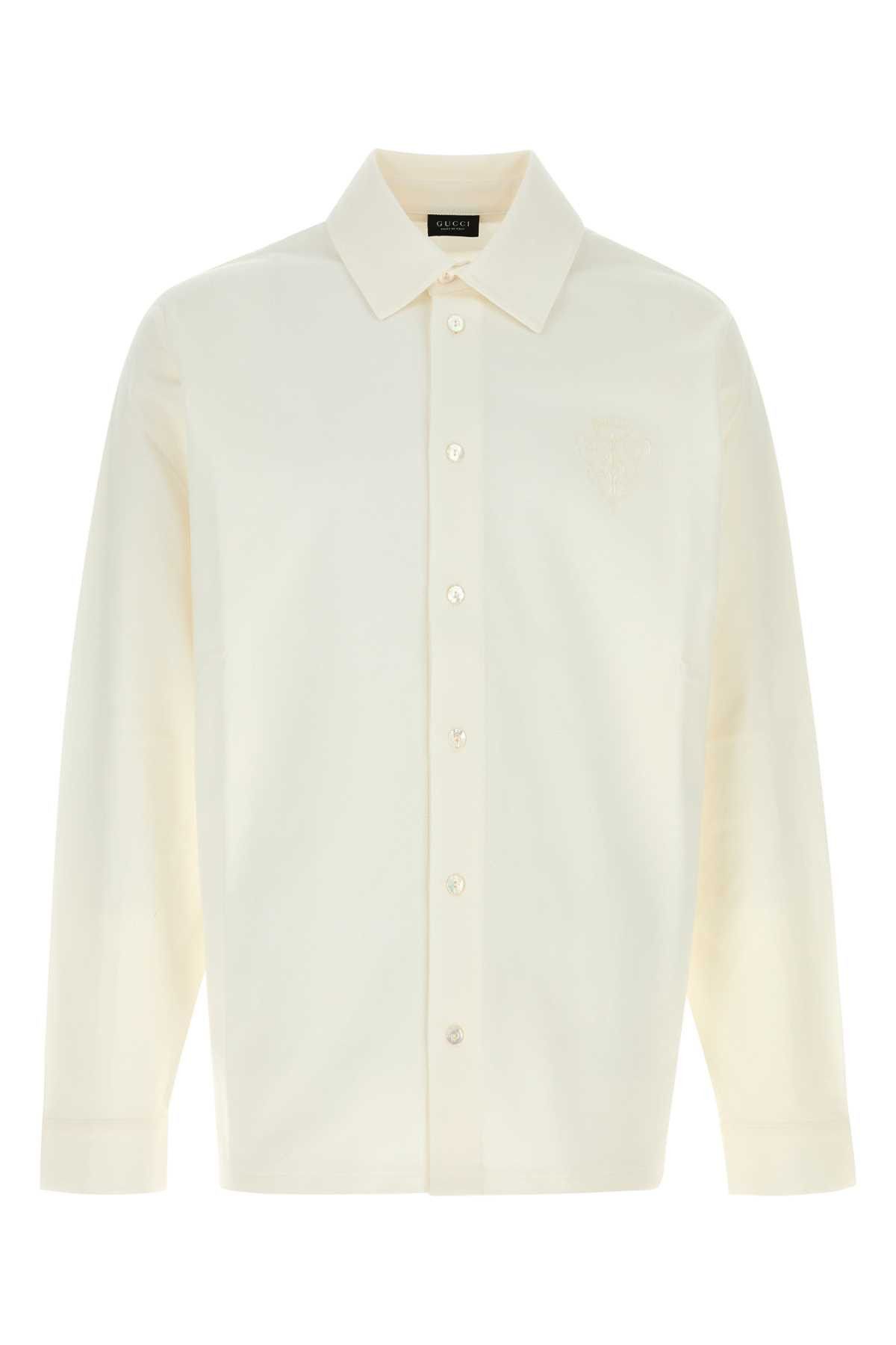 Gucci White Stretch Piquet Shirt Size US L / EU 52-54 / 3 - 1 Thumbnail