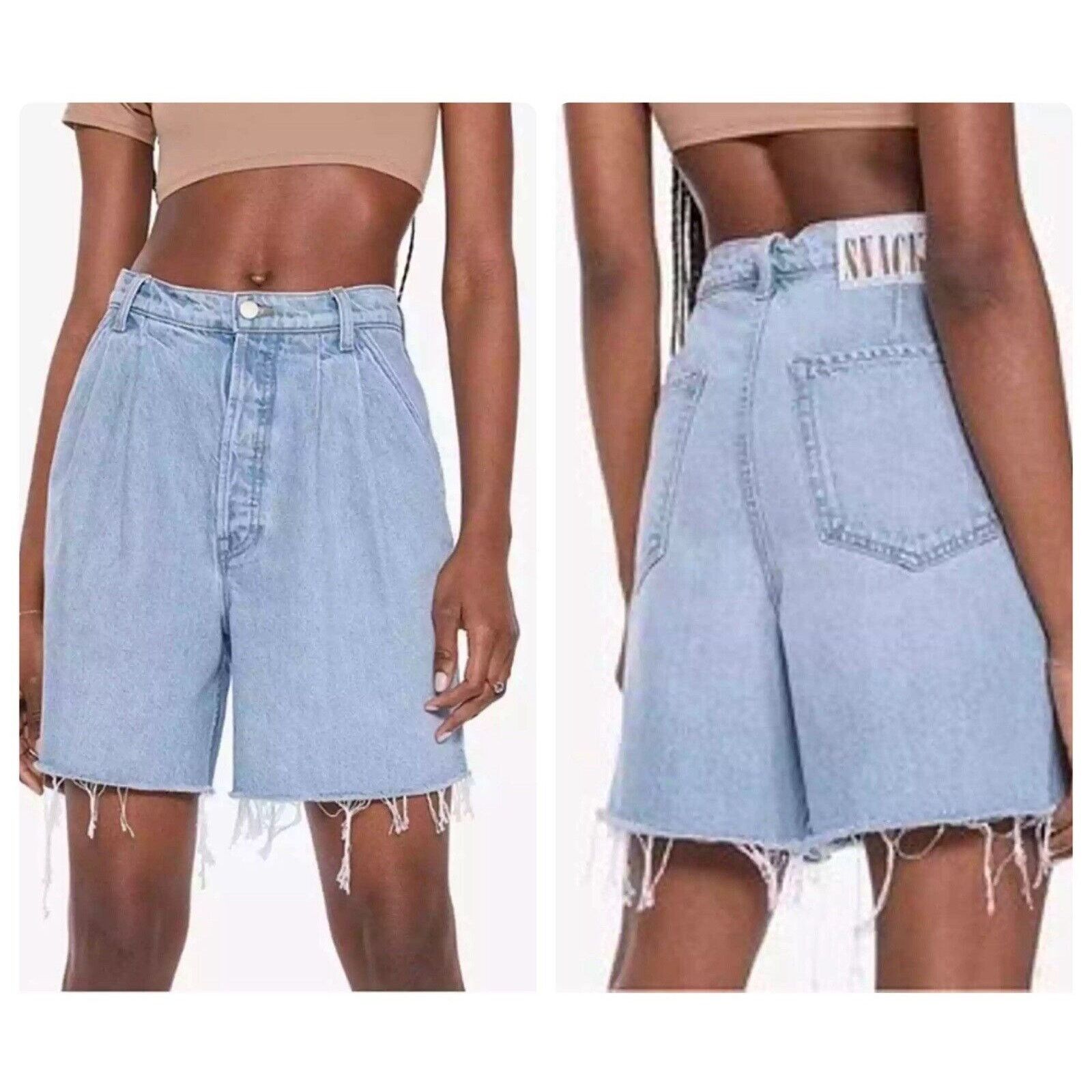 MOTHER Mother SNACKS Fun Dip Double Pleated Short Fray Shorts Sz 27 Size 27" / US 4 / IT 40 - 1 Thumbnail