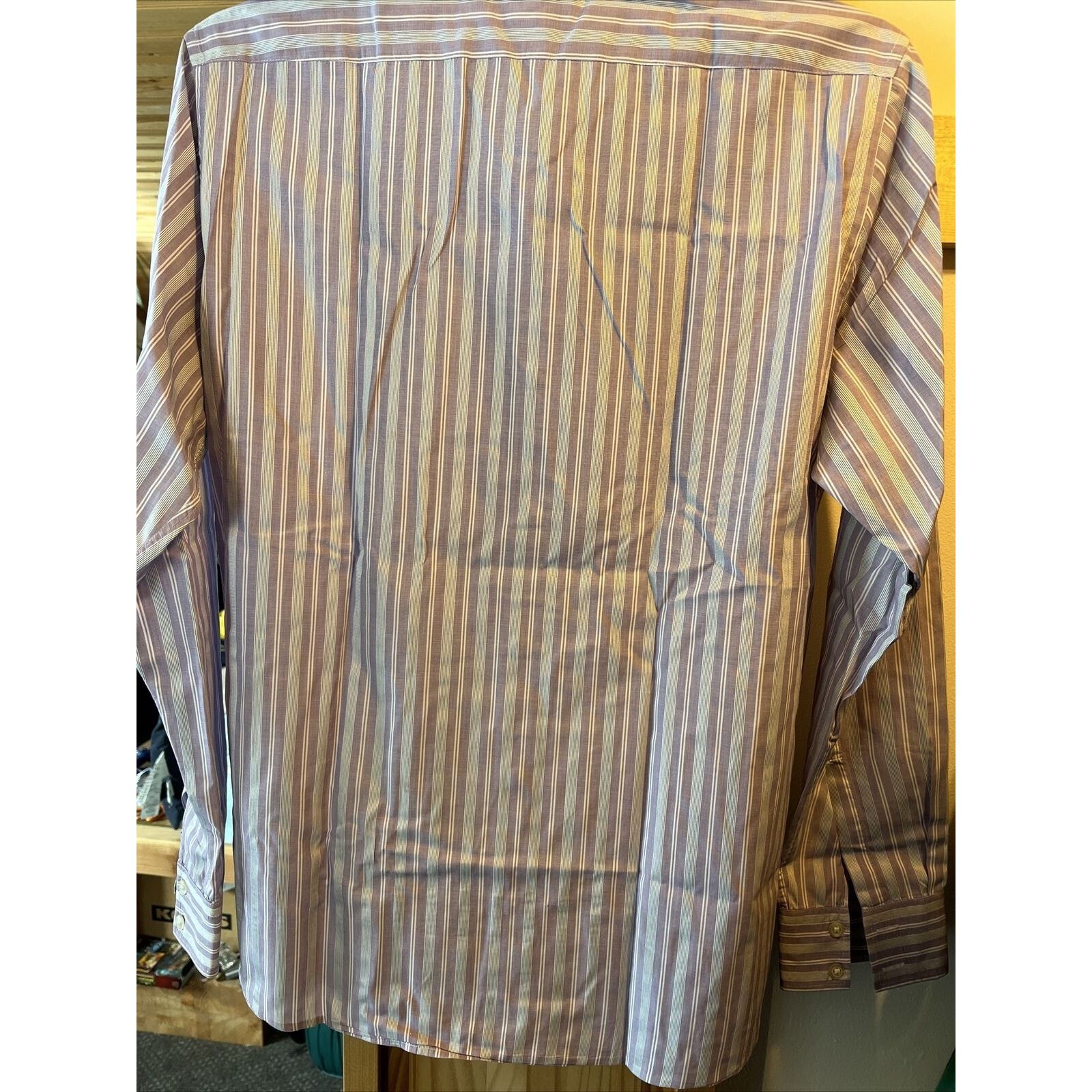 Hugo Boss Hugo Boss Men’s L Purple Striped LS Button Down Cotton Shirt Size US L / EU 52-54 / 3 - 13 Thumbnail