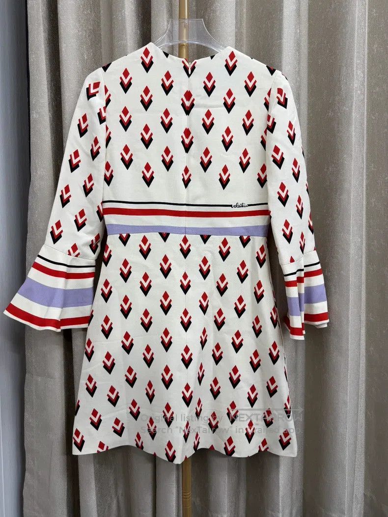 Valentino Valentino Geometric print long sleeve dress Size M / US 6-8 / IT 42-44 - 2 Thumbnail