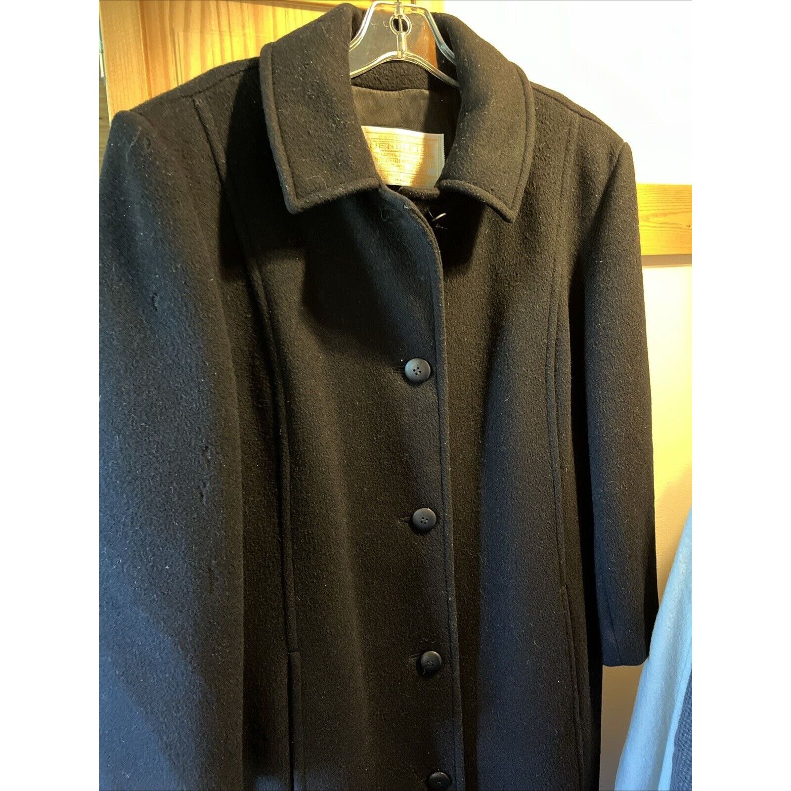 Pendleton Pendleton Vintage Womens Sz 10 Virgin Wool Black Trench Coat Size L / US 10 / IT 46 - 2 Thumbnail