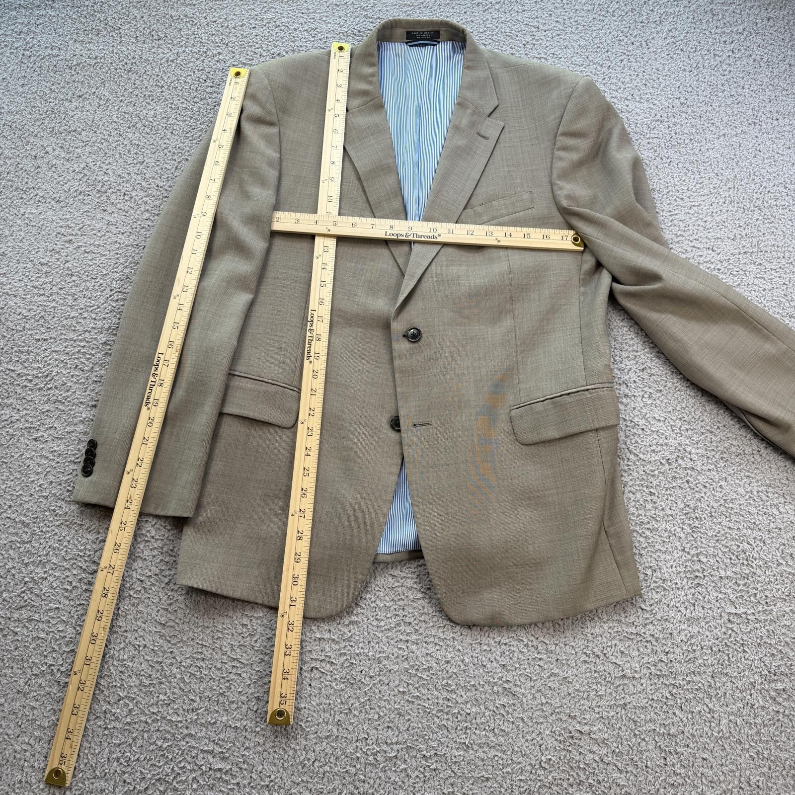 Tommy Hilfiger Tommy Hilfiger Tan Blazer Men 40R Classic Fit Sport Coat Size 40R - 3 Thumbnail
