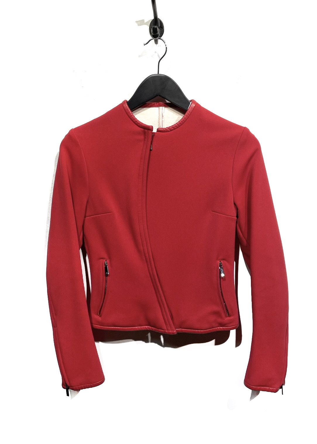Gucci × Tom Ford Gucci Tom Ford 1999 Red Neoprene Asymmetrical Jacket Size S / US 4 / IT 40 - 1 Thumbnail