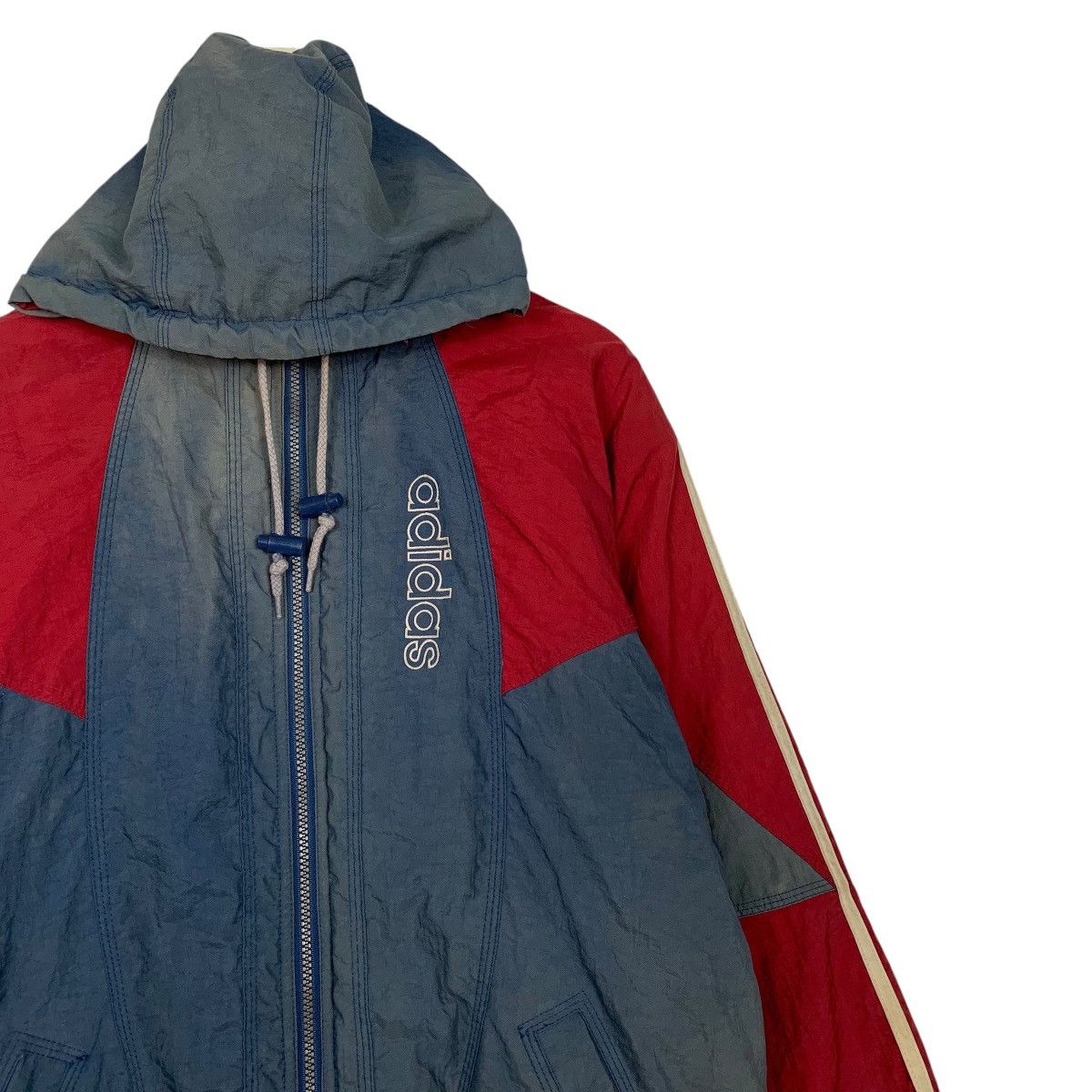 Adidas Vintage Adidas Big Logo Two Tones Windbreaker Jacket Size US XL / EU 56 / 4 - 6 Thumbnail
