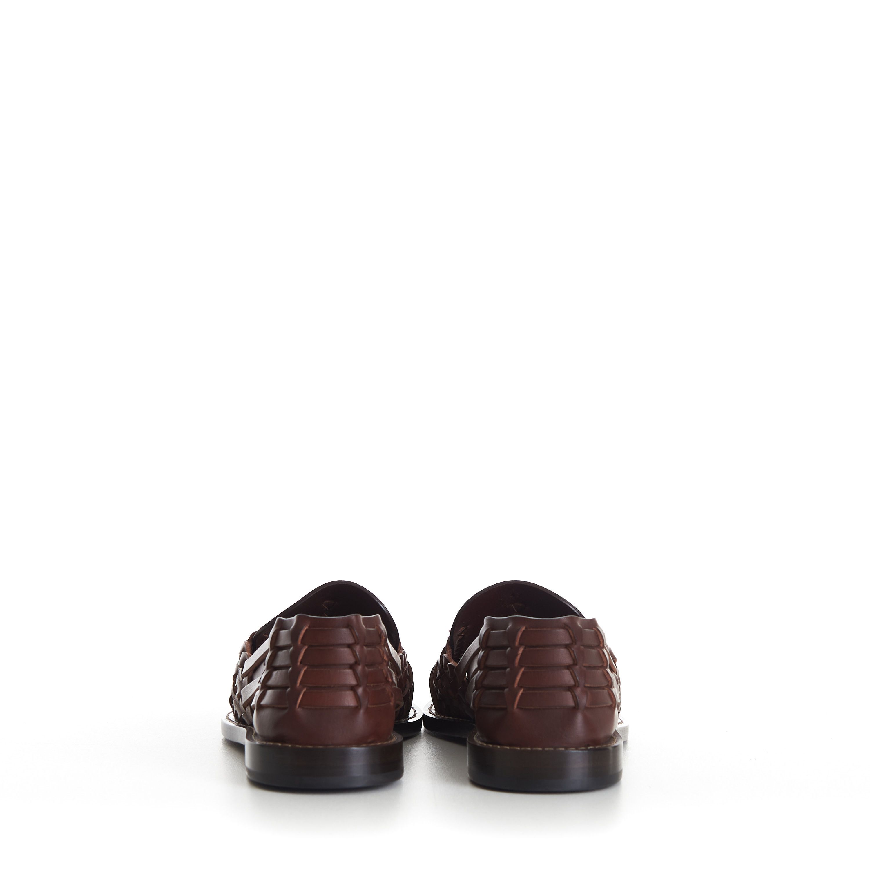 Brunello Cucinelli Brown Woven Sandals Loafers - Calfskin Leather Size US 10.5 / EU 43-44 - 7 Thumbnail